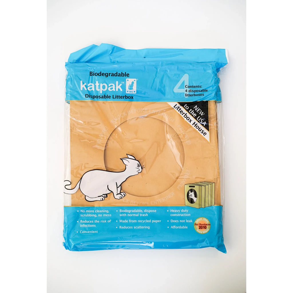 KatPak Biodegradable Disposable Litter Box – 4 Pack | The Green Pet Shop