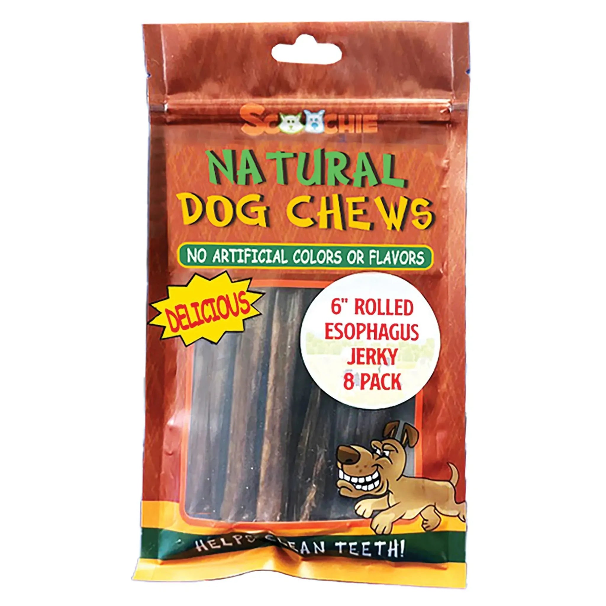 Rolled Esophagus Jerky 6" (8 Pack) | Scoochie Pet
