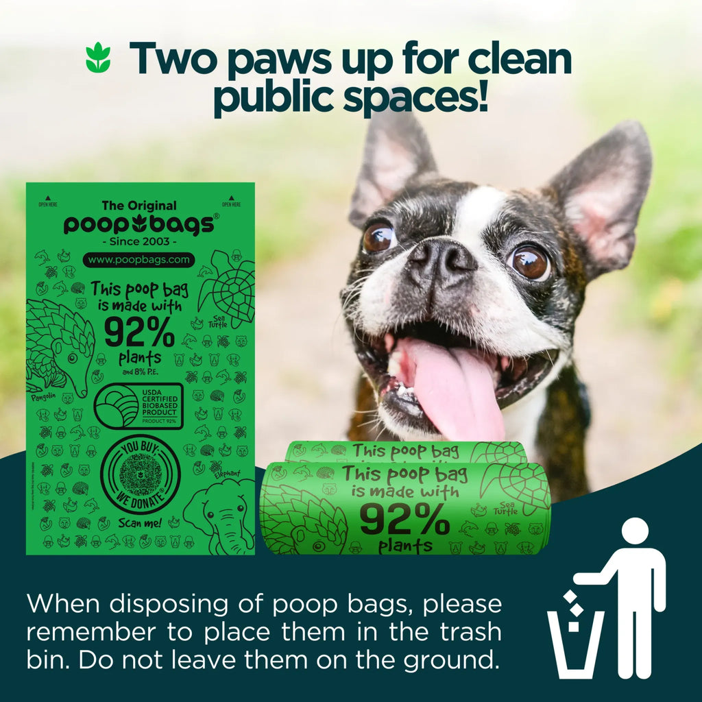 Compostable Single Bulk Roll Poop Bags | 200 Count | The Original Poop Bags