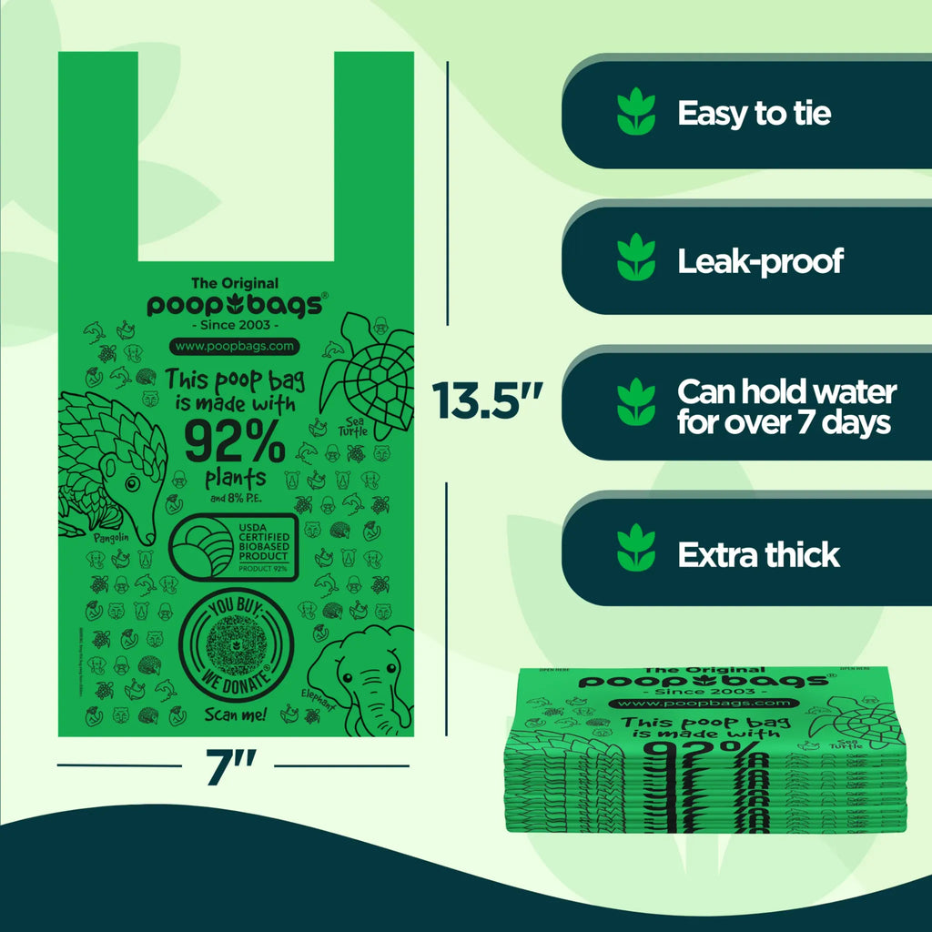 Compostable Handle Tie Poop Bags | 120 Count | The Original Poop Bags