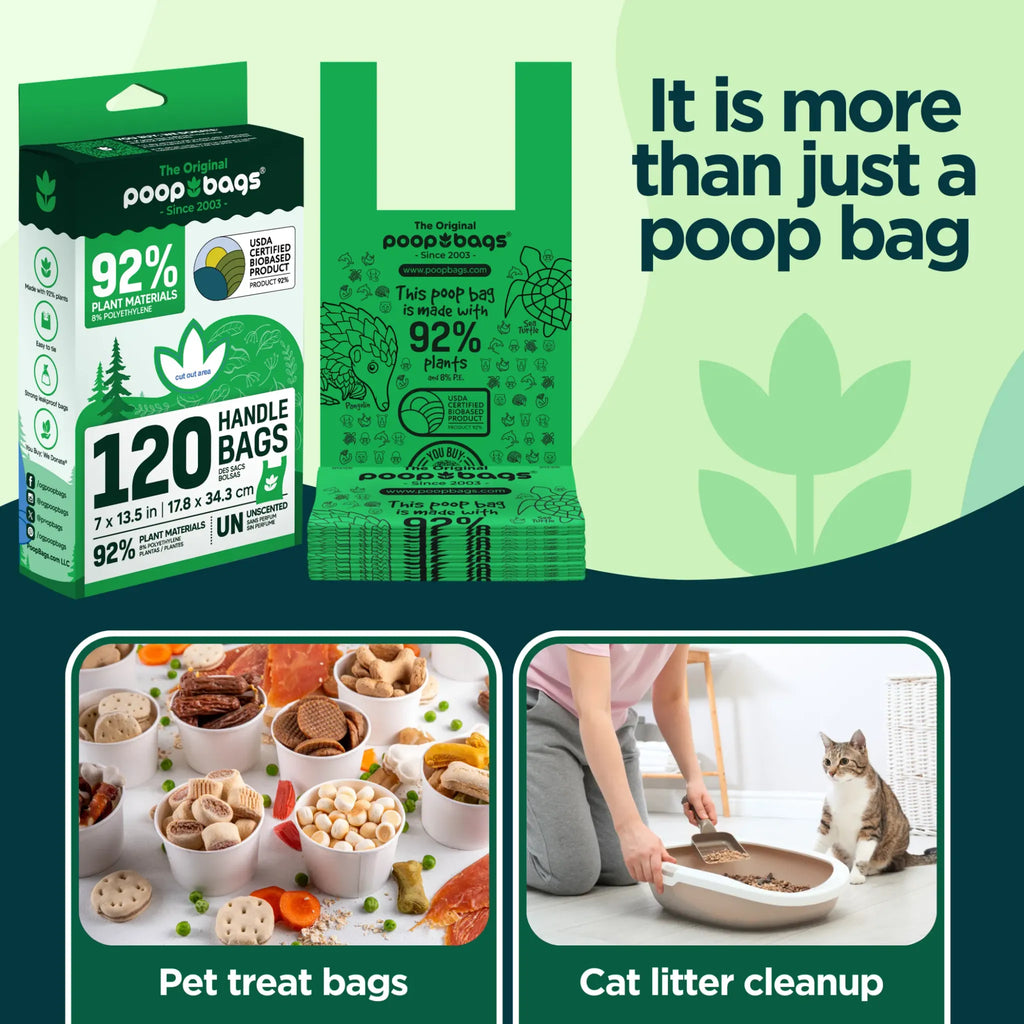 Compostable Handle Tie Poop Bags | 120 Count | The Original Poop Bags