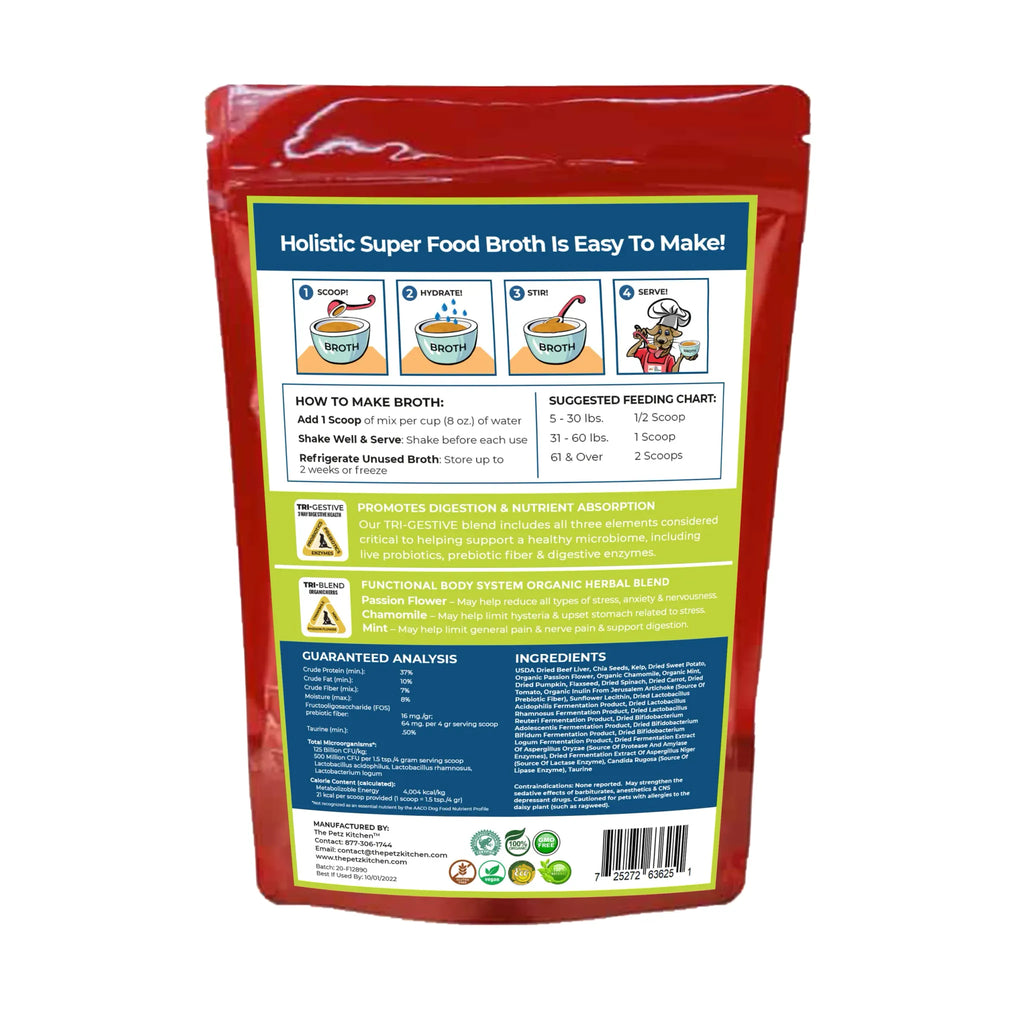 Super Food Stress & Anxiety Support Broth – Calming Digestive & Nervous System Support | The Petz Kitchen
