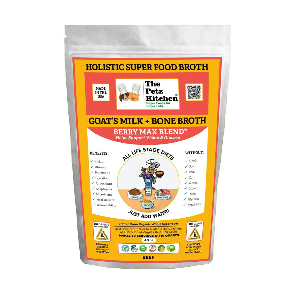 Goat’s Milk + Bone Broth Berry Max – Antioxidant Vision & Glucose Support | The Petz Kitchen