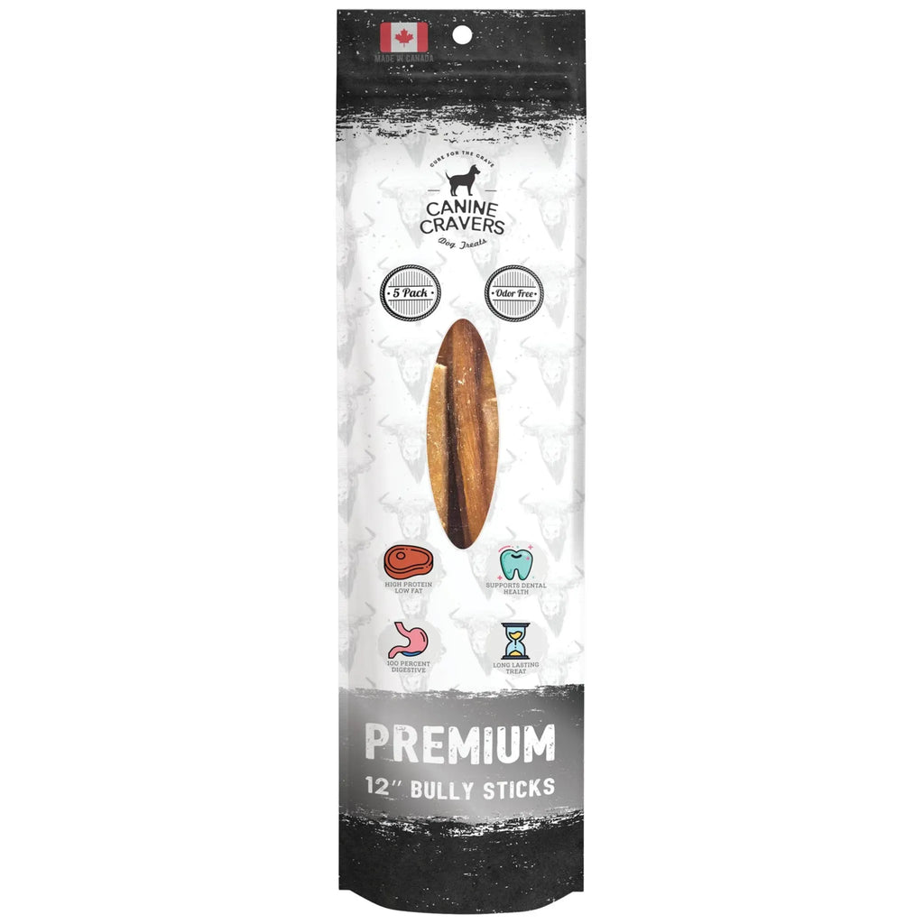 Premium Beef Bully Stick | Odor‑Free, Thick‑Cut | Canine Cravers