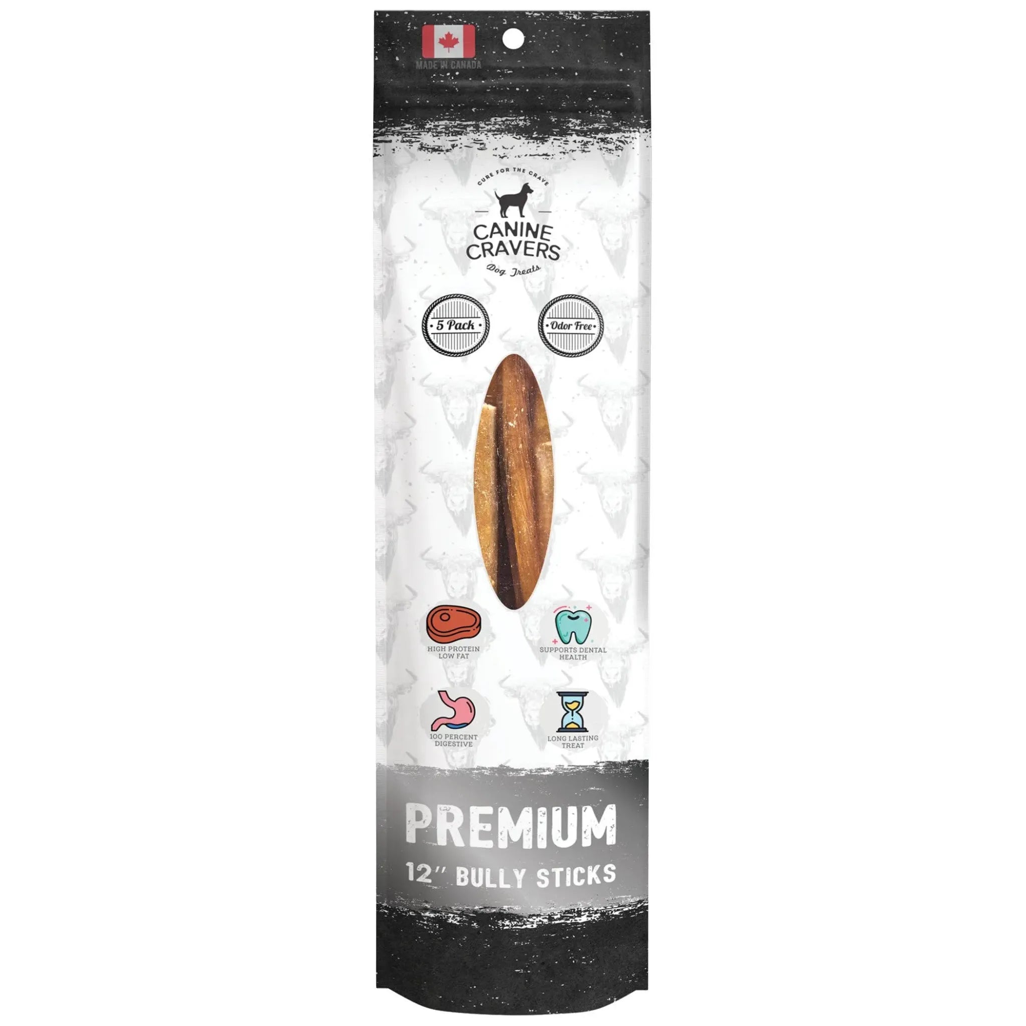 Premium Beef Bully Stick | Odor‑Free, Thick‑Cut | Canine Cravers