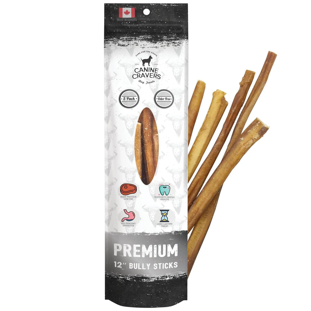 Premium Beef Bully Stick | Odor‑Free, Thick‑Cut | Canine Cravers