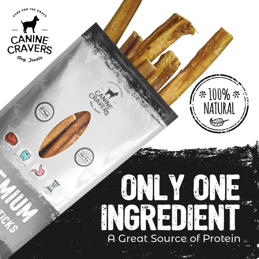 Premium Beef Bully Stick | Odor‑Free, Thick‑Cut | Canine Cravers