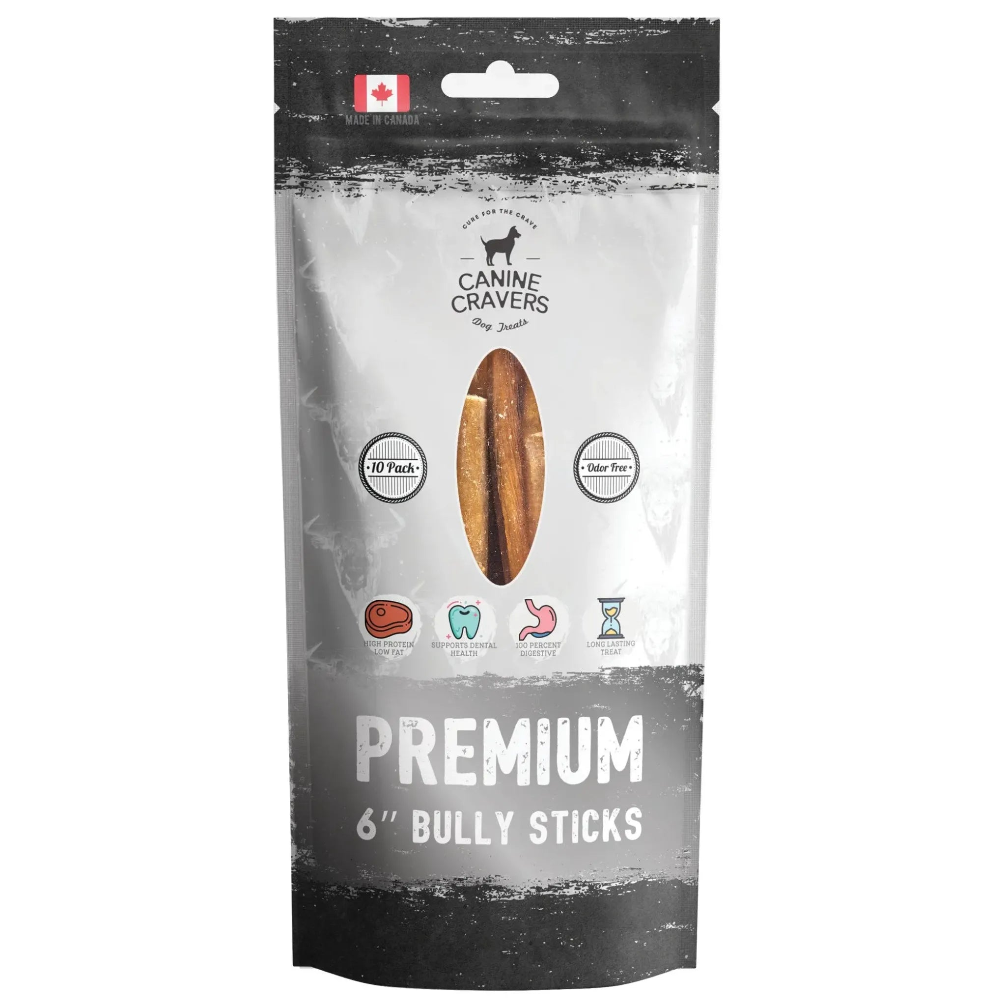 Premium Beef Bully Stick | Odor‑Free, Thick‑Cut | Canine Cravers