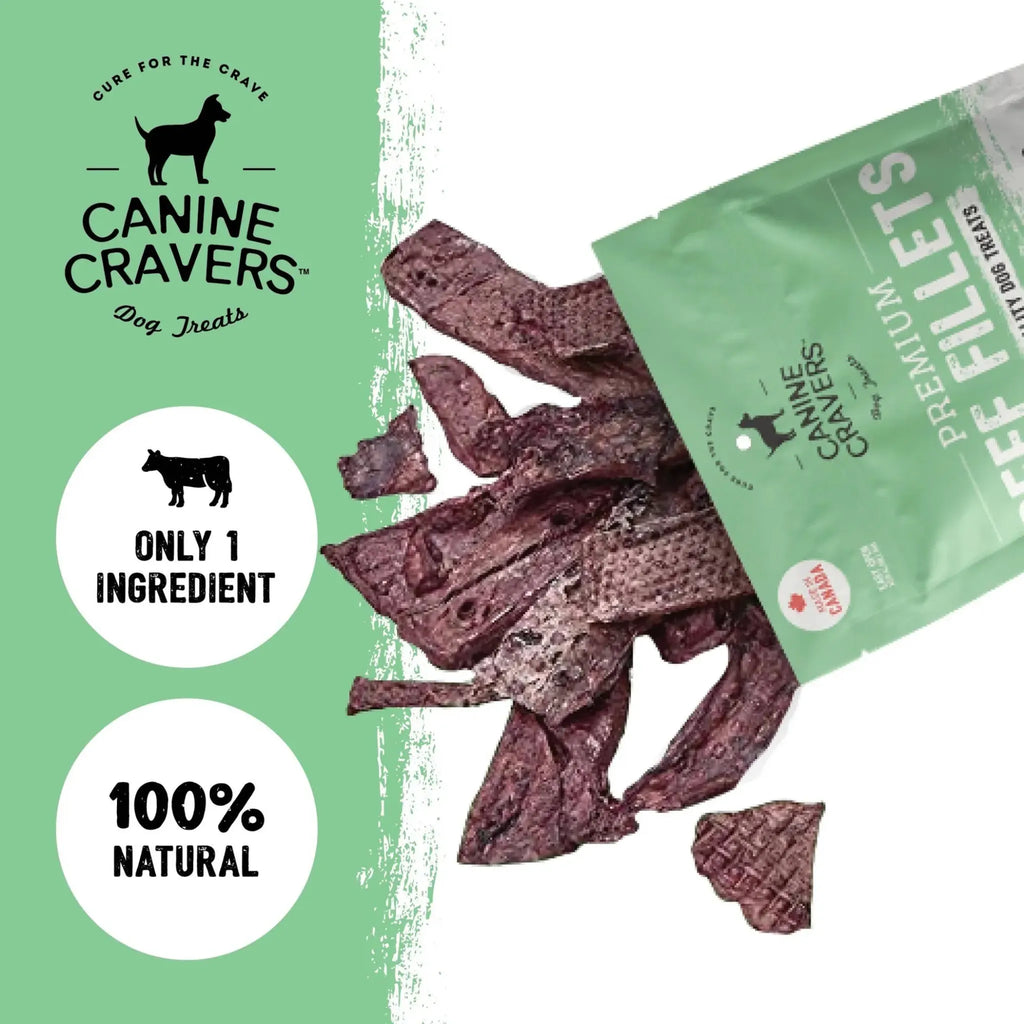 Premium Beef Fillets – Single‑Ingredient Air‑Dried Treats | Canine Cravers