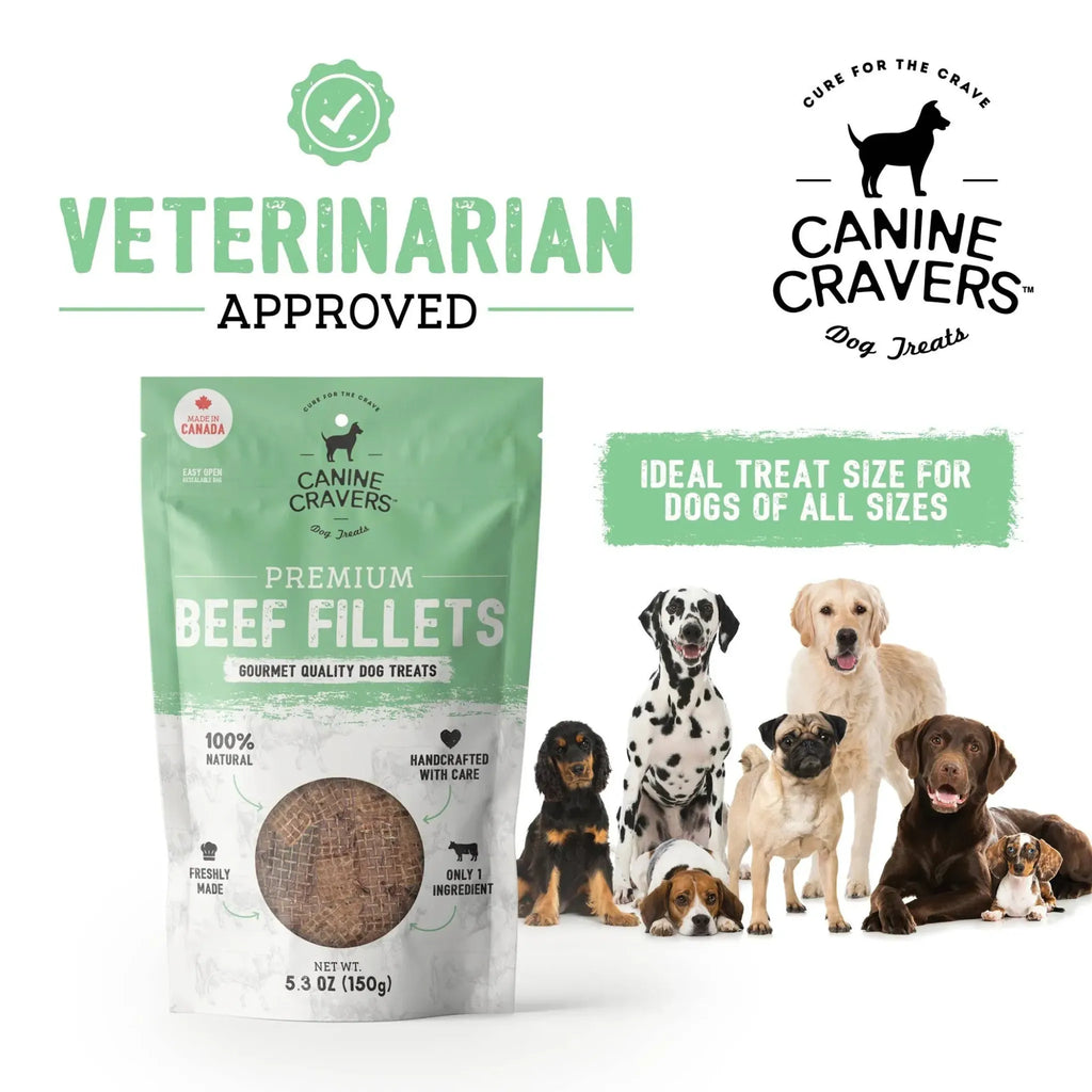 Premium Beef Fillets – Single‑Ingredient Air‑Dried Treats | Canine Cravers