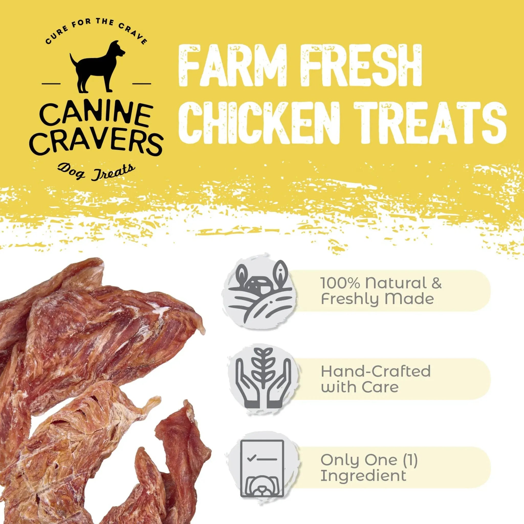 Farm Fresh Chicken Breast – Single‑Ingredient Air‑Dried Treats | Canine Cravers