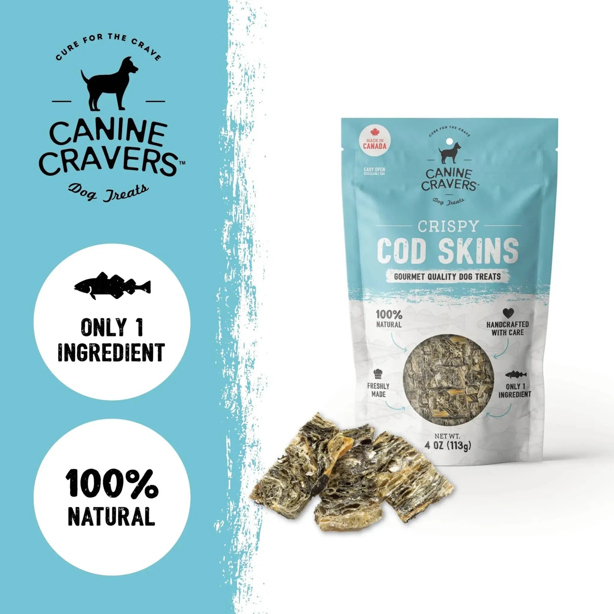 Crispy Cod Skins – Single‑Ingredient Wild‑Caught Treats | Canine Cravers