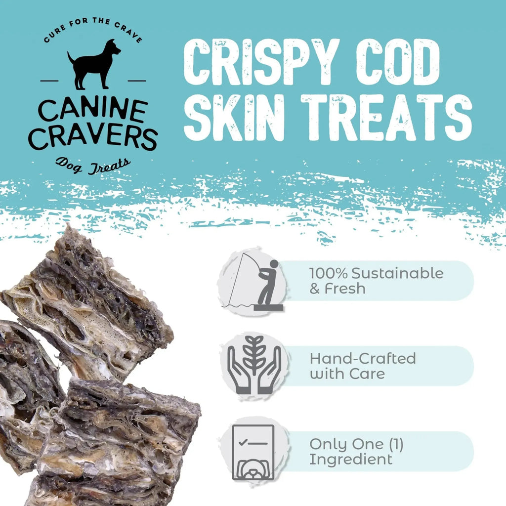 Crispy Cod Skins – Single‑Ingredient Wild‑Caught Treats | Canine Cravers