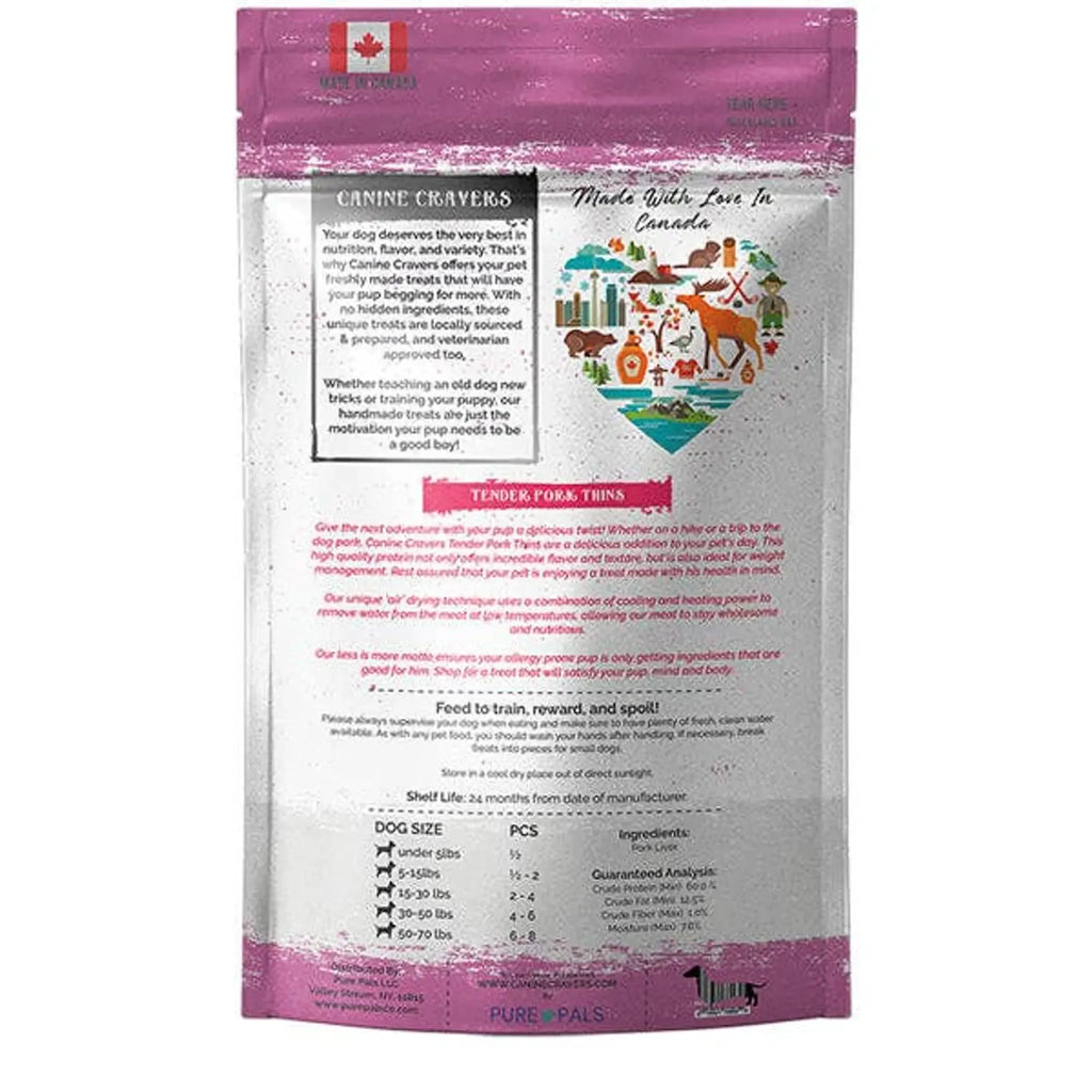 Tender Pork Thins – Single‑Ingredient Air‑Dried Treats | Canine Cravers