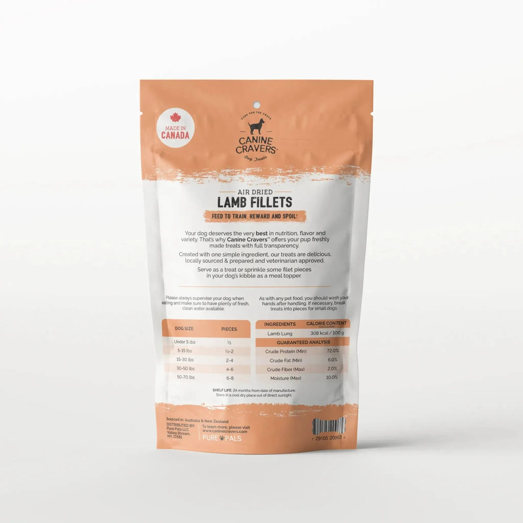 Premium Lamb Fillets – Single‑Ingredient Air‑Dried Treats | Canine Cravers