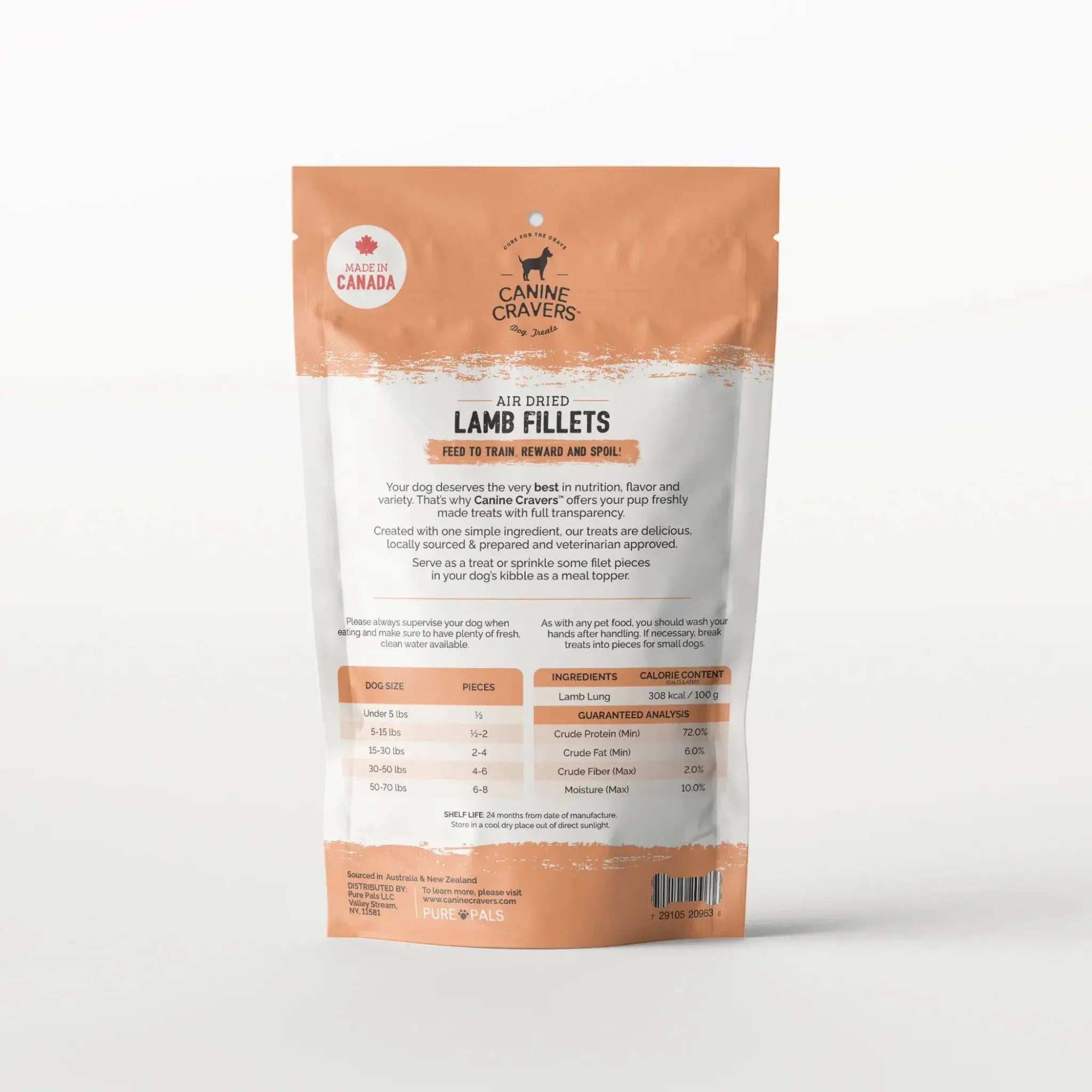 Premium Lamb Fillets – Single‑Ingredient Air‑Dried Treats | Canine Cravers