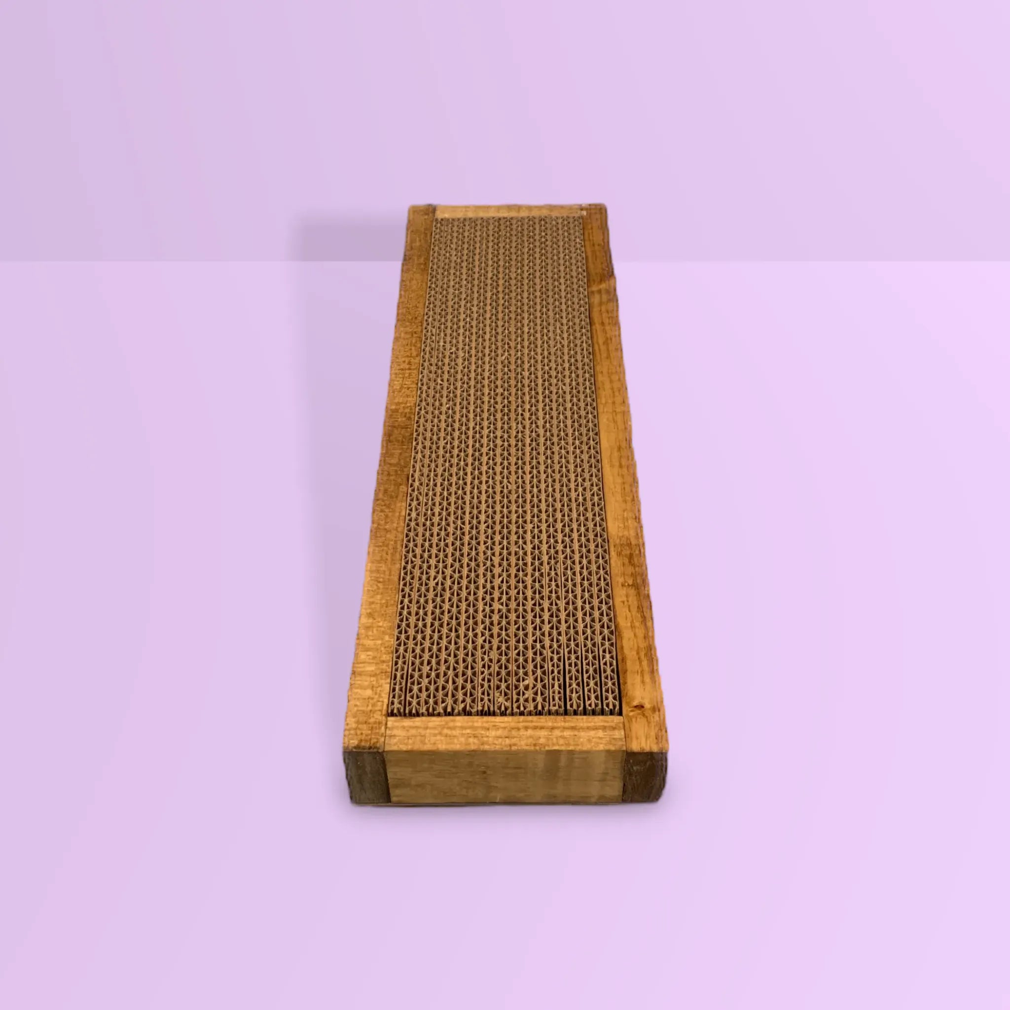 Wooden Cat Scratcher | Recycled Cardboard Insert + Catnip