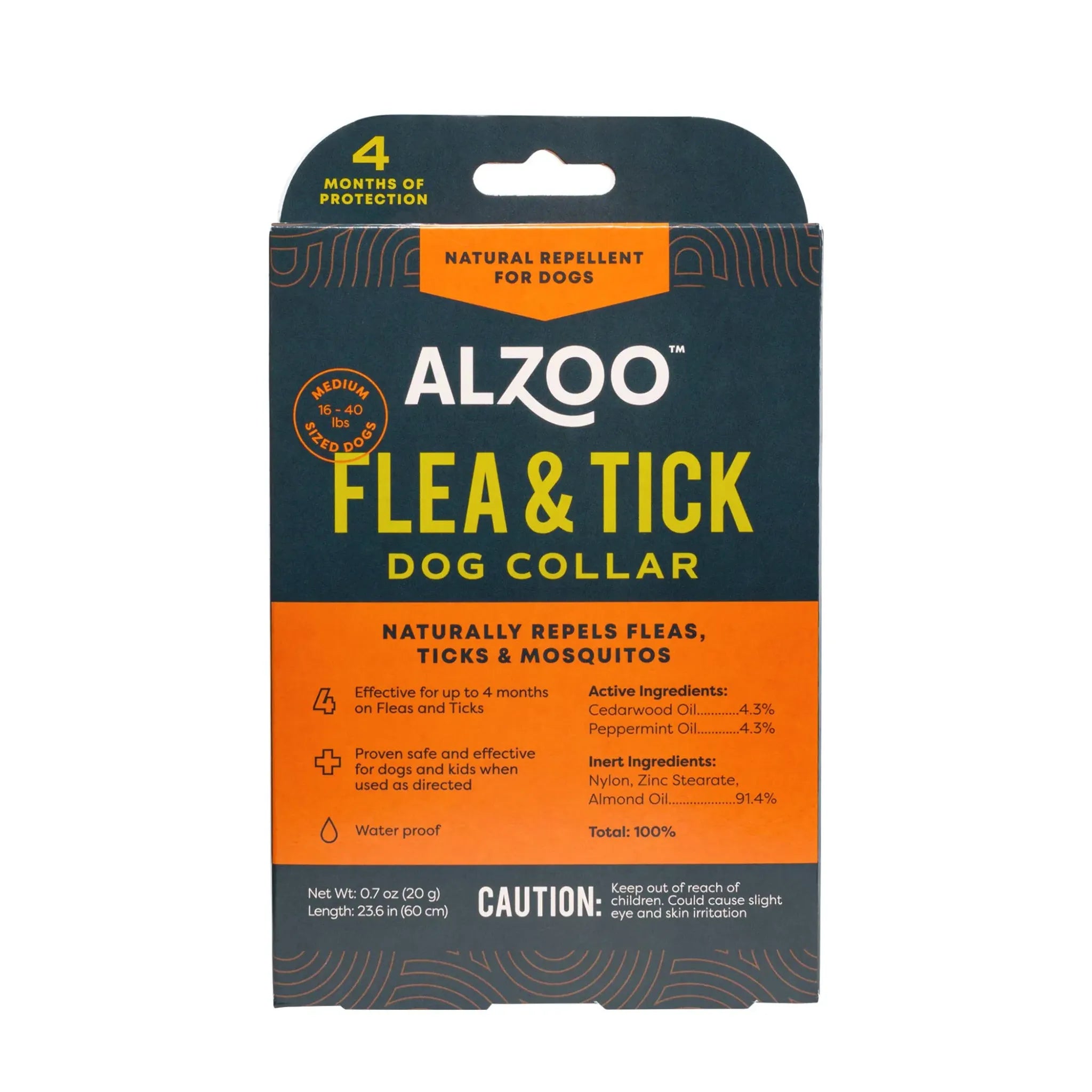 ALZOO Plant‑Based Flea & Tick Collar for Medium Dogs | ALZOO