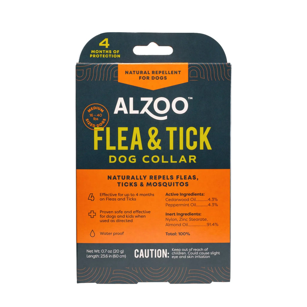 ALZOO Plant‑Based Flea & Tick Collar for Medium Dogs | ALZOO