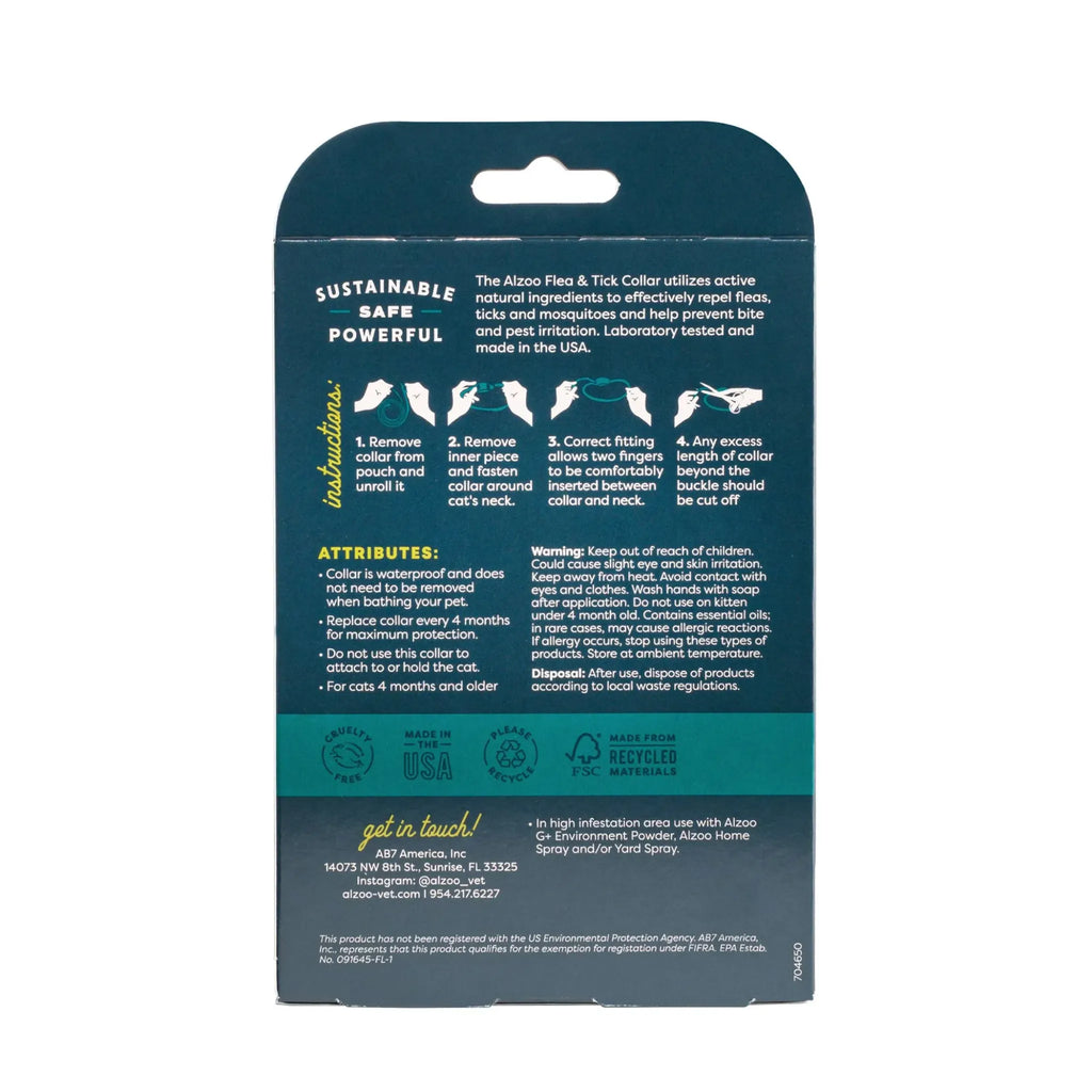ALZOO Plant‑Based Flea & Tick Collar for Cats | ALZOO