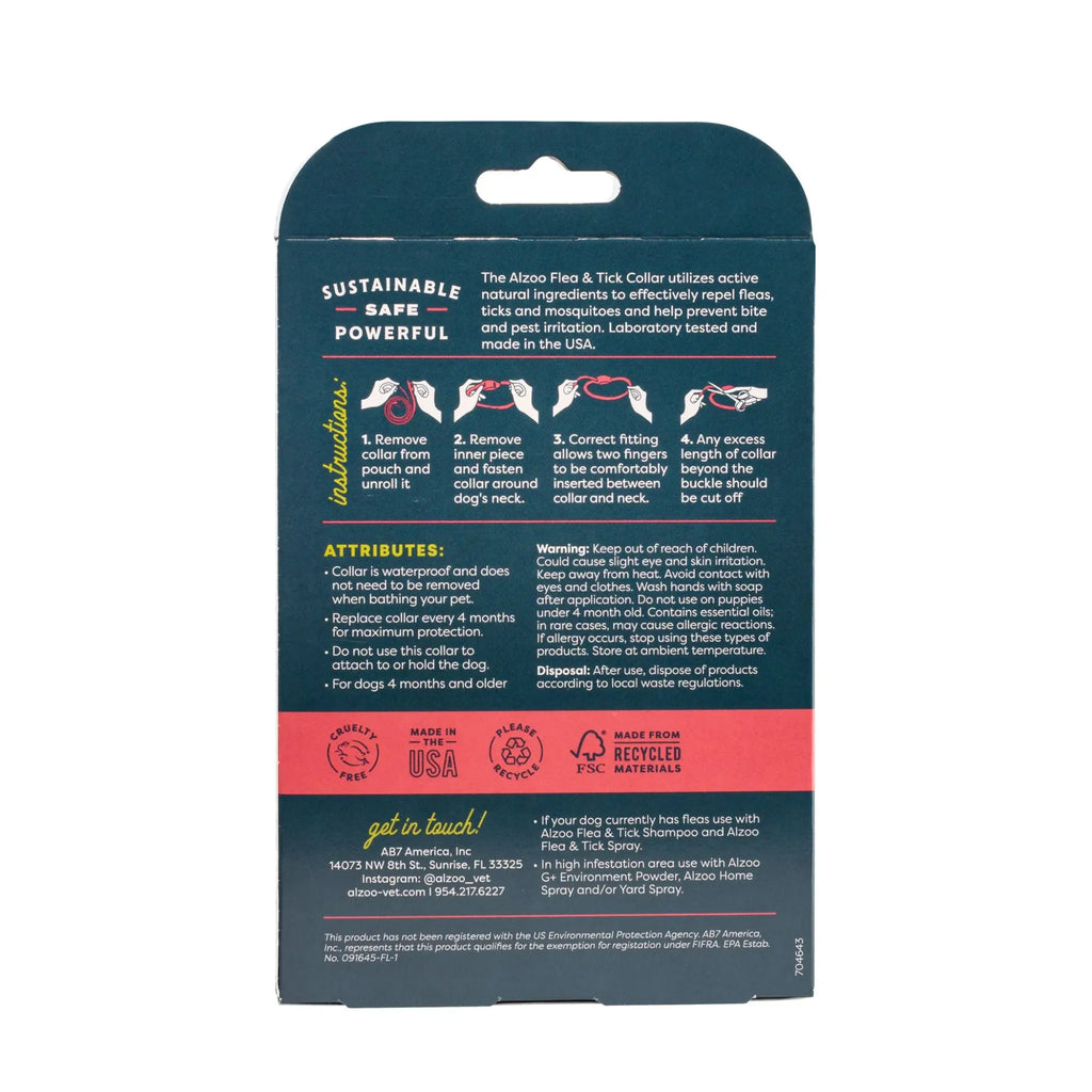 ALZOO Plant‑Based Flea & Tick Collar for Large Dogs | ALZOO