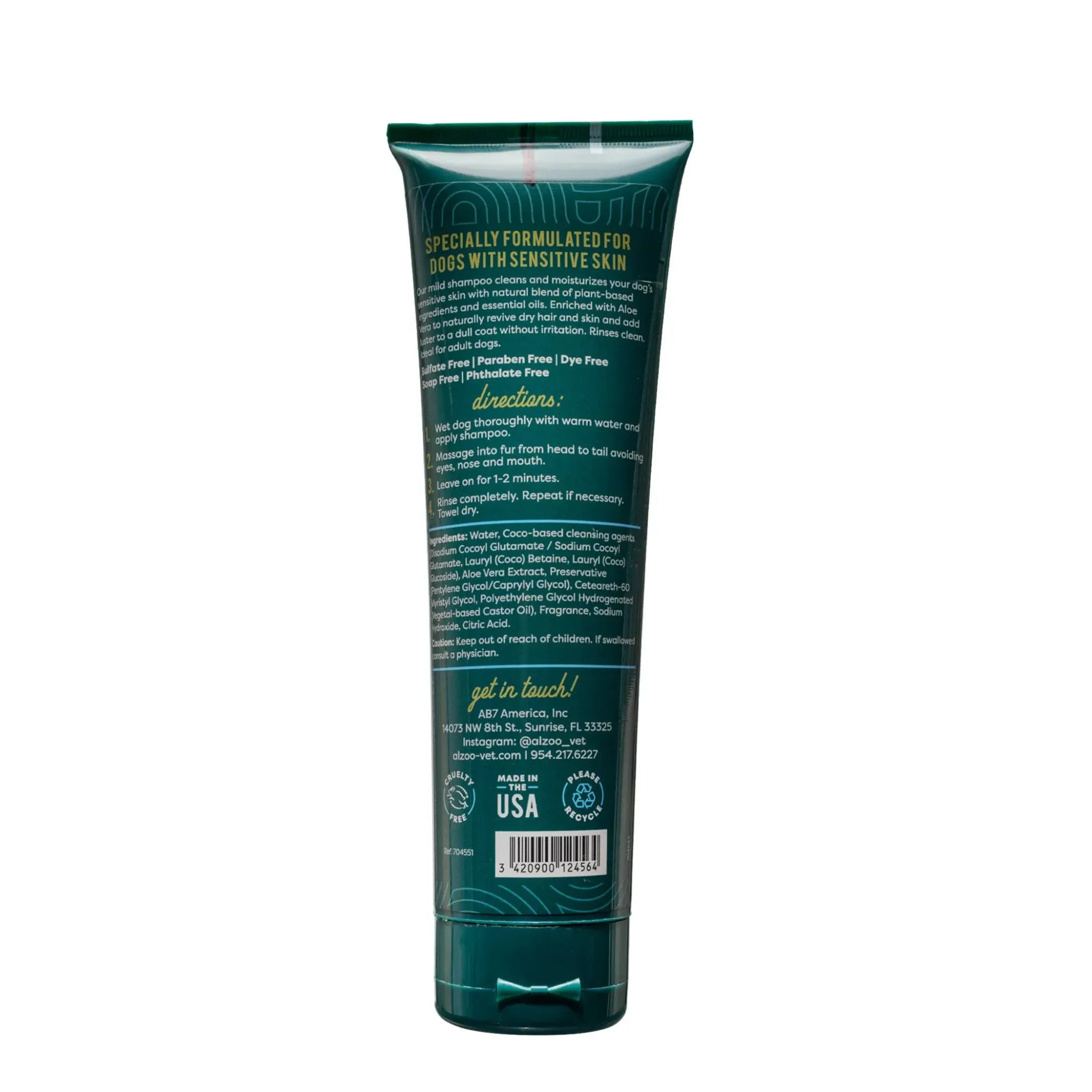ALZOO Plant‑Based Hypoallergenic Dog Shampoo – Rice Milk & Aloe | ALZOO
