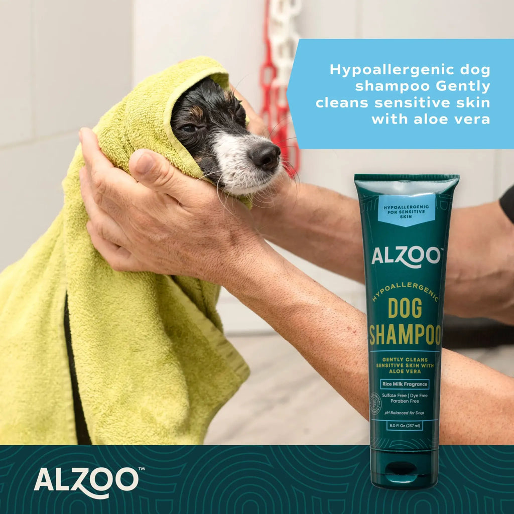ALZOO Plant‑Based Hypoallergenic Dog Shampoo – Rice Milk & Aloe | ALZOO