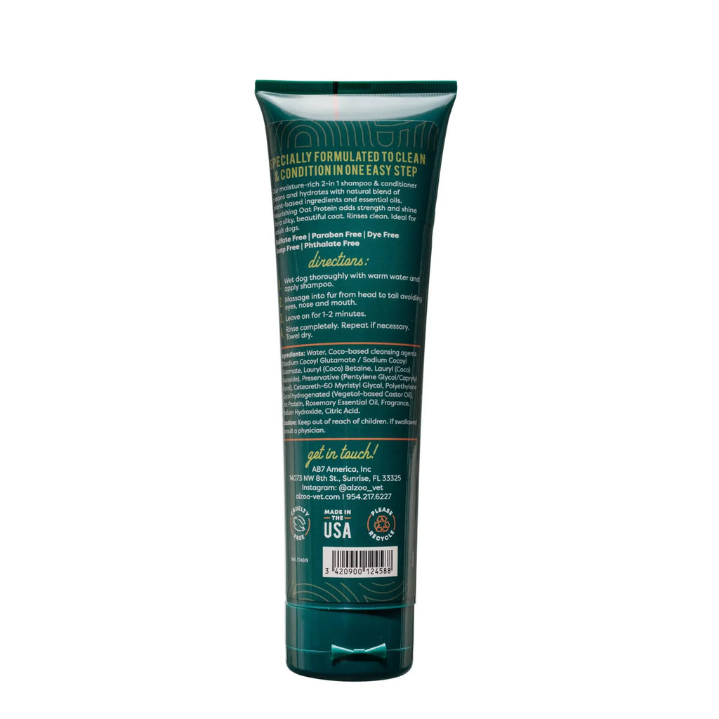 ALZOO Plant‑Based 2‑in‑1 Dog Shampoo & Conditioner – Rosemary & Oat Protein | ALZOO