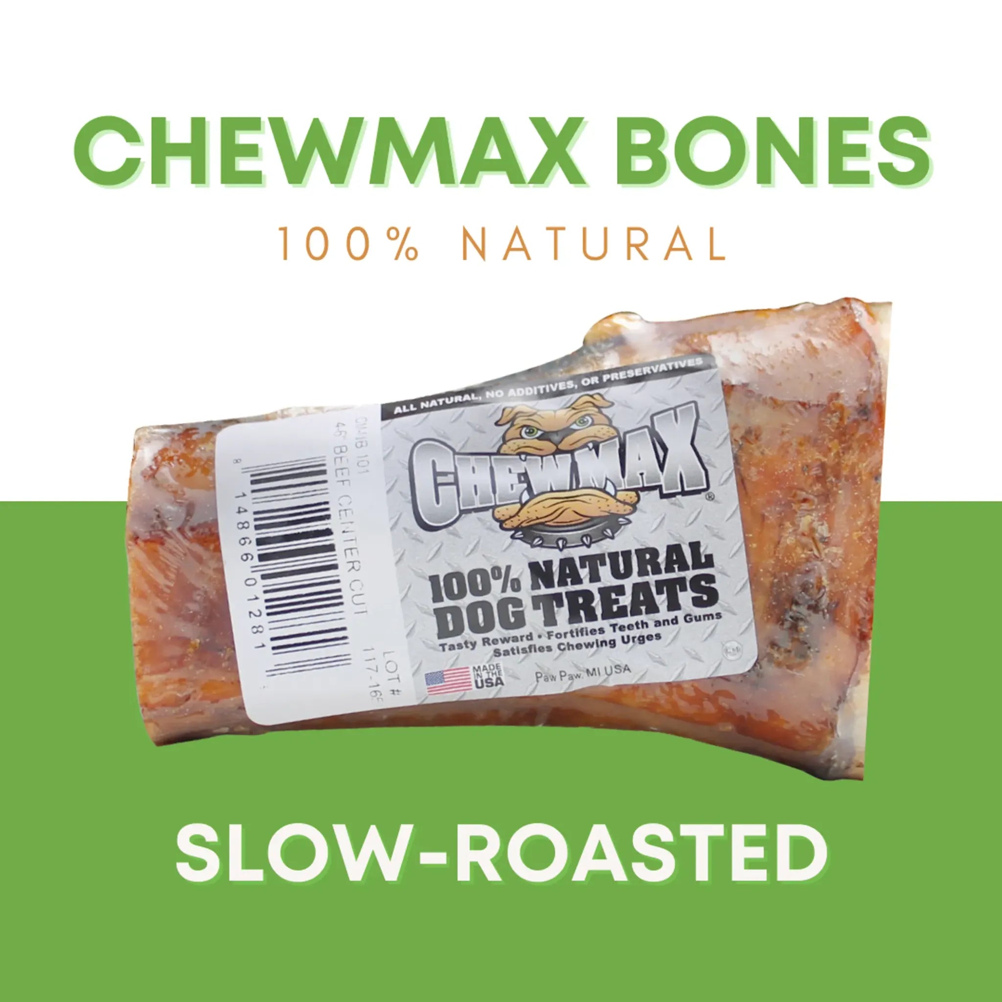 Beef Center Cut Dog Bones (4"–5", 2‑Count) | ChewMax Pet Products