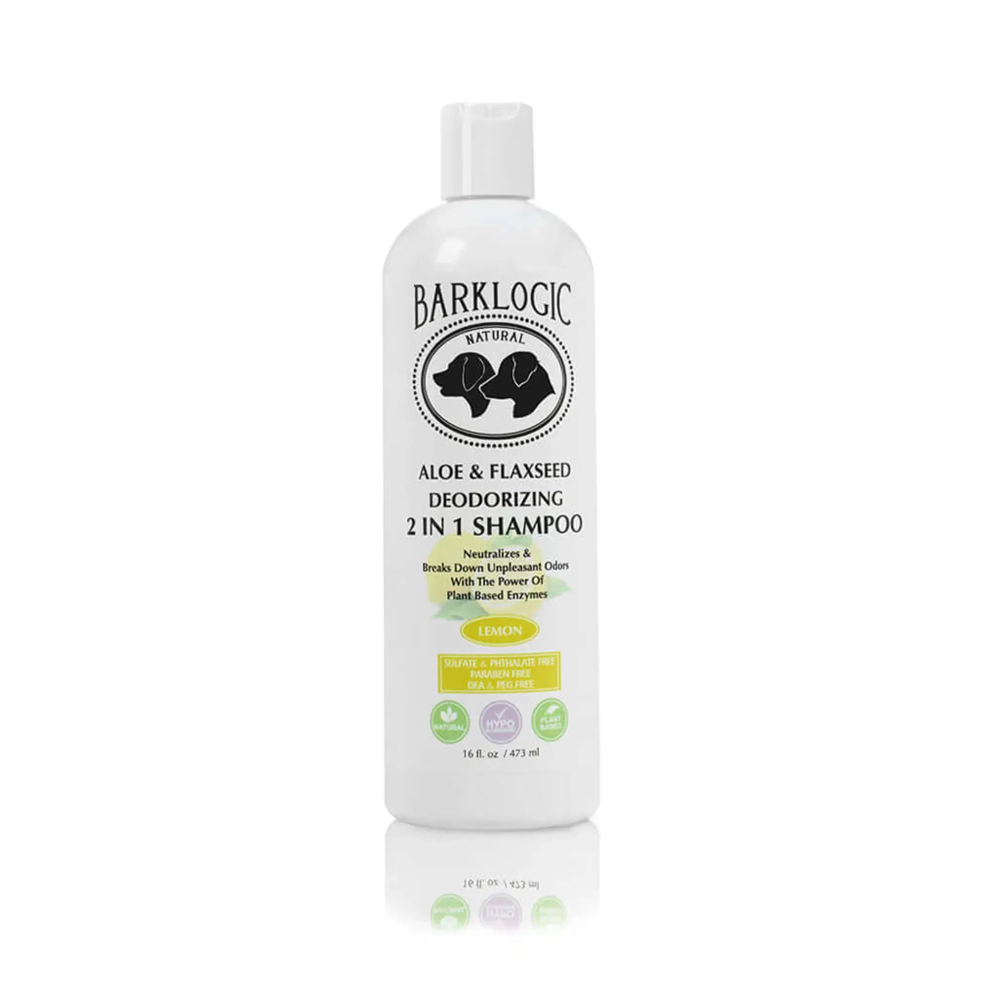 Aloe & Flaxseed Deodorizing 2‑in‑1 Shampoo – Lemon Tree (16 oz) | BarkLogic