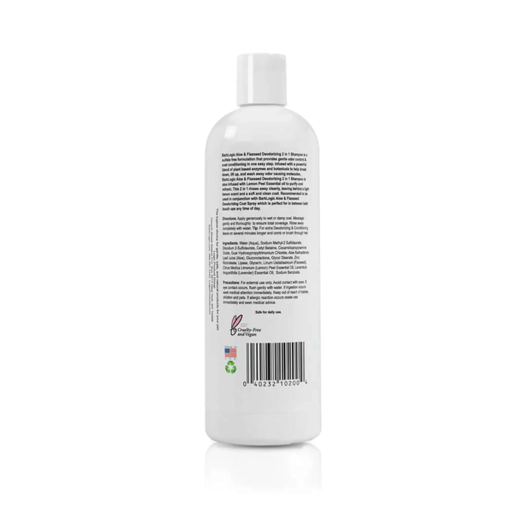 Aloe & Flaxseed Deodorizing 2‑in‑1 Shampoo – Lemon Tree (16 oz) | BarkLogic