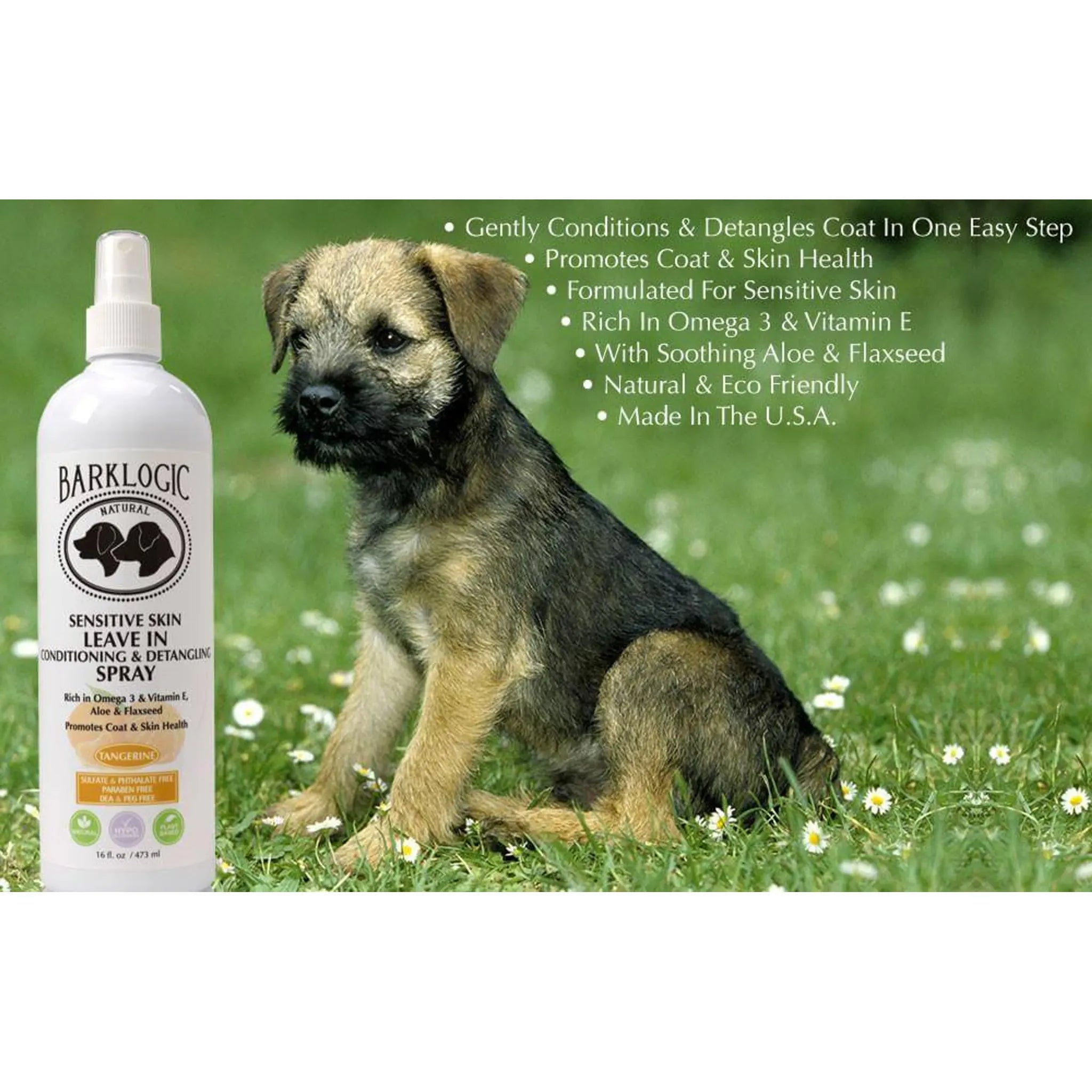 Sensitive Skin Leave‑In Conditioning & Detangling Spray – Tangerine | BarkLogic