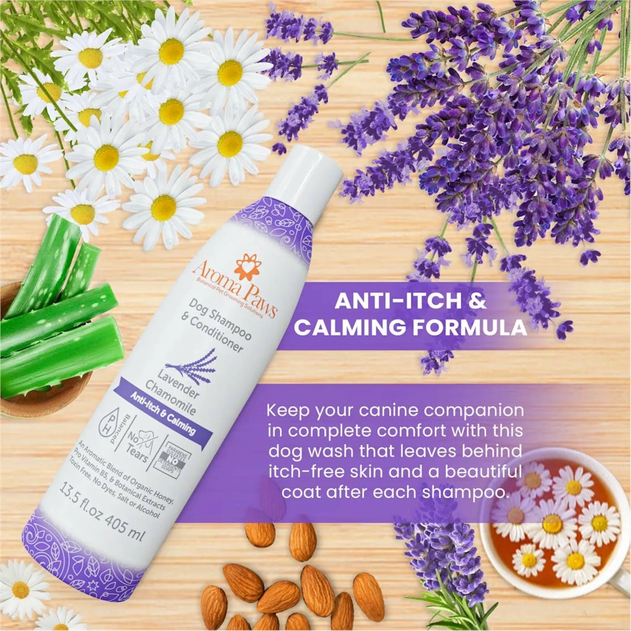 Lavender Chamomile Calming Anti‑Itch Shampoo & Conditioner | Aroma Paws