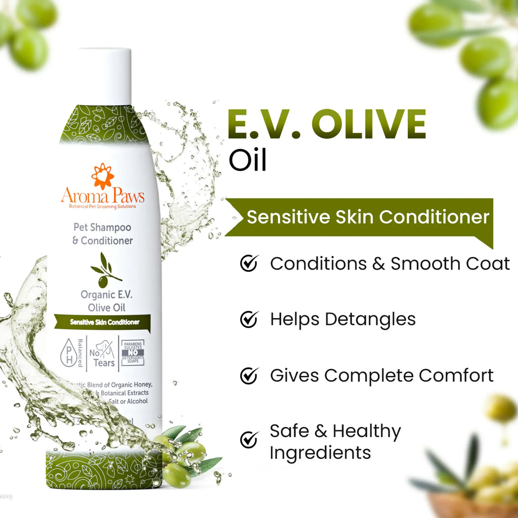 Organic Olive Oil Sensitive Skin Shampoo & Conditioner | Aroma Paws