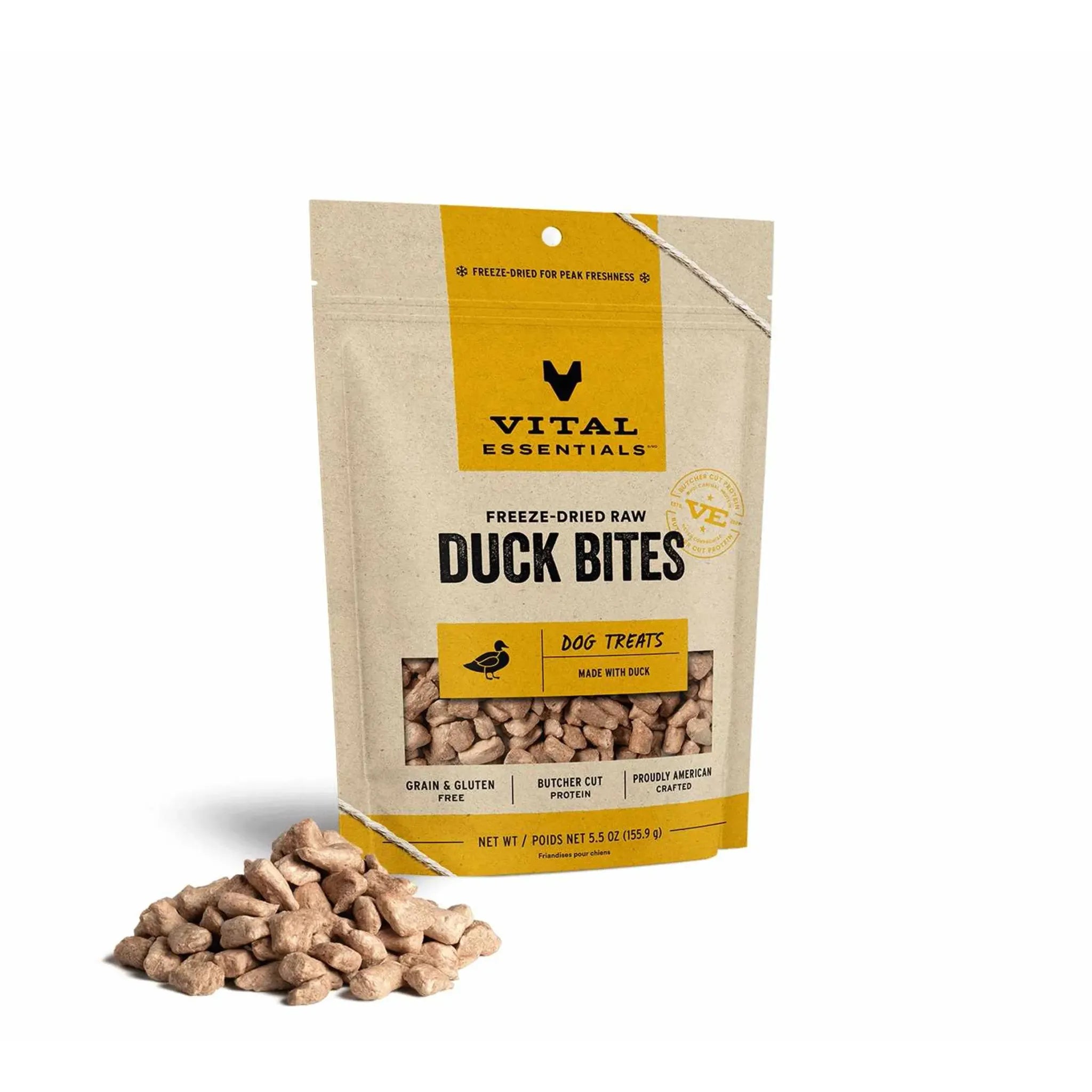 Freeze‑Dried Duck Bites Dog Treats – Single‑Ingredient Raw Duck Protein | Vital Essentials