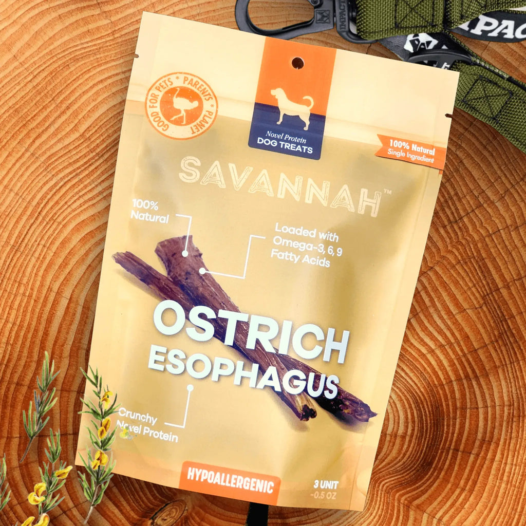 Crunchy Ostrich Esophagus Pieces | Savannah Pet Food
