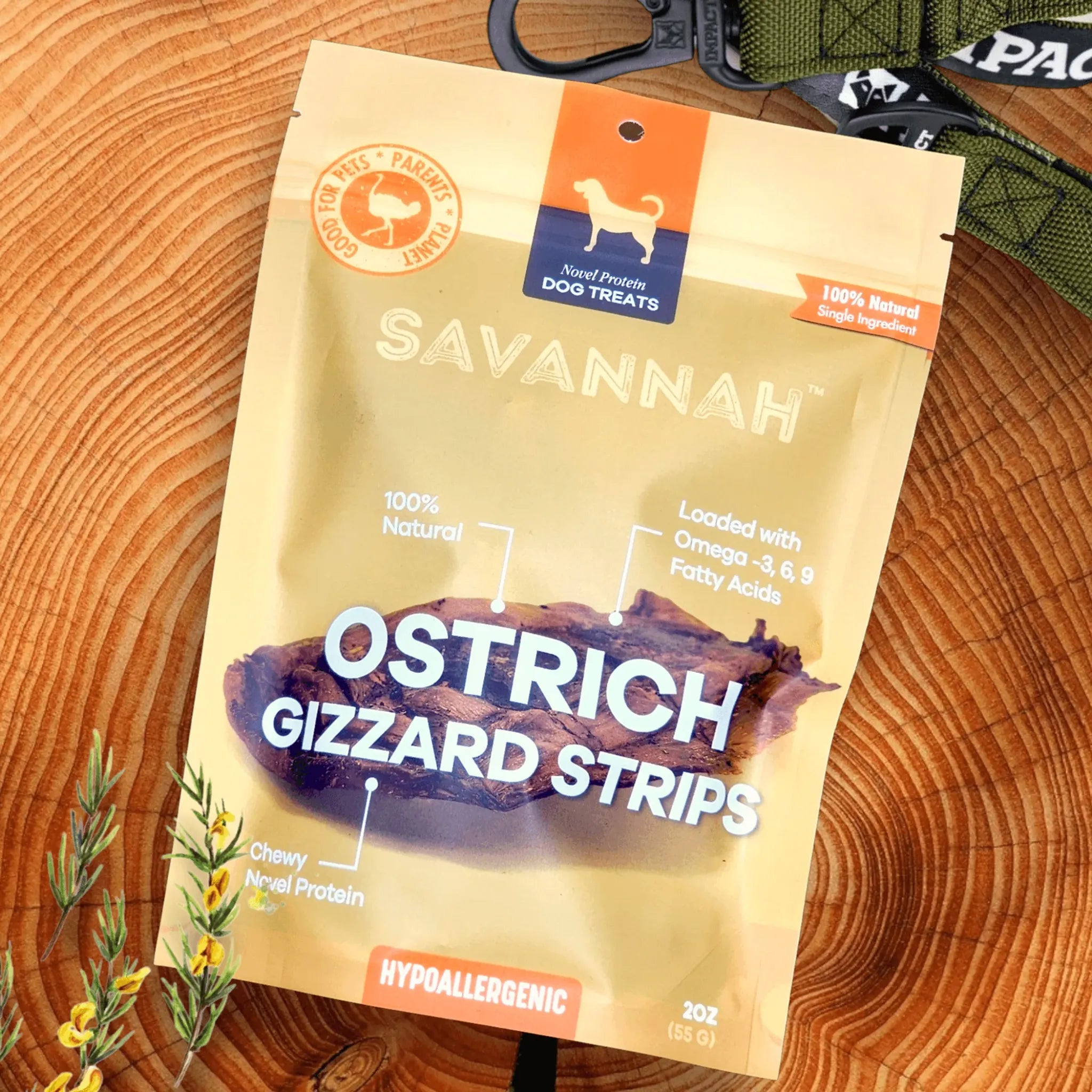 Chewy Ostrich Gizzard Strips – Protein & Omega‑3 Rich Chews | Savannah Pet Food