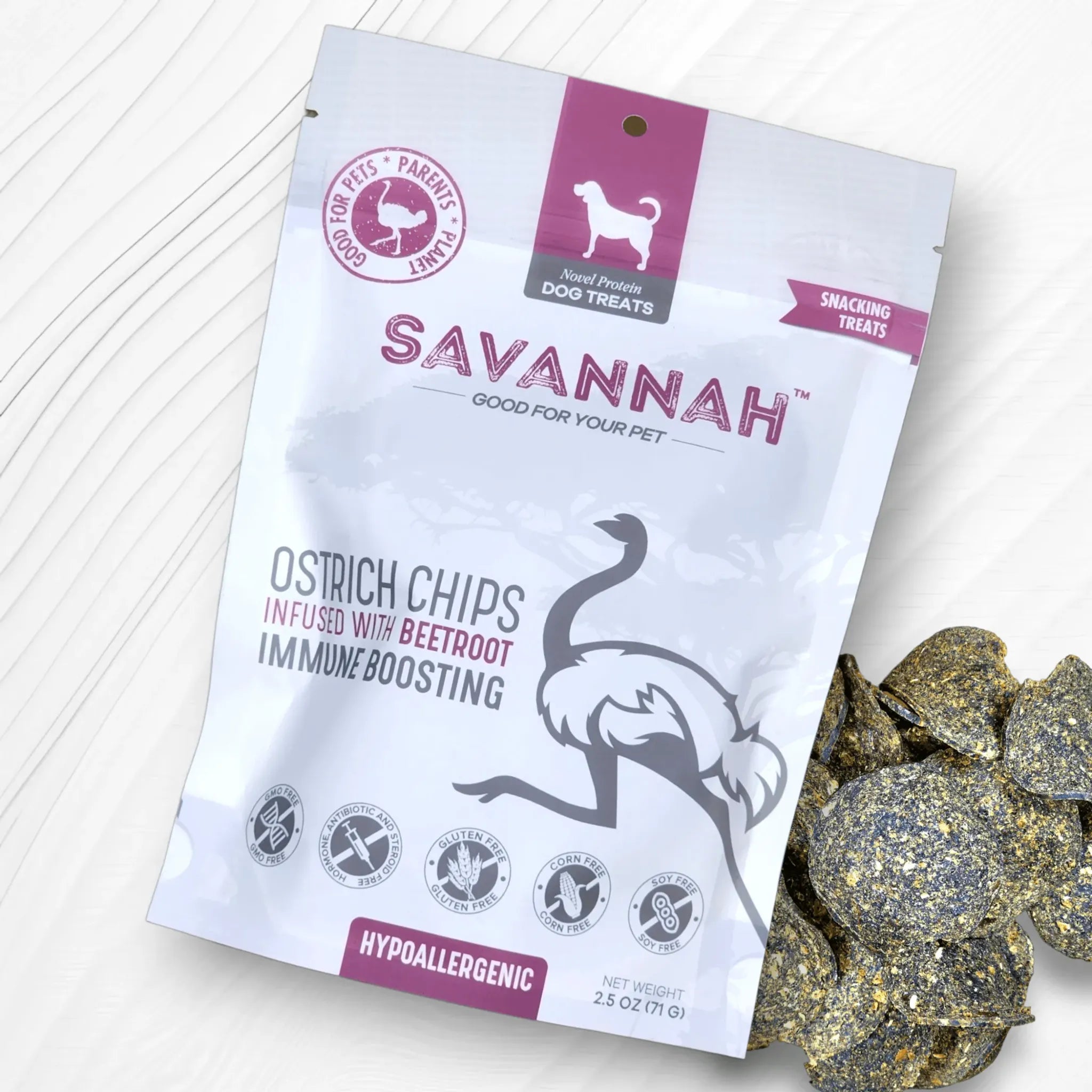 Ostrich Chips with Beetroot – Immune‑Boosting Crunchy Treats | Savannah Pet Food