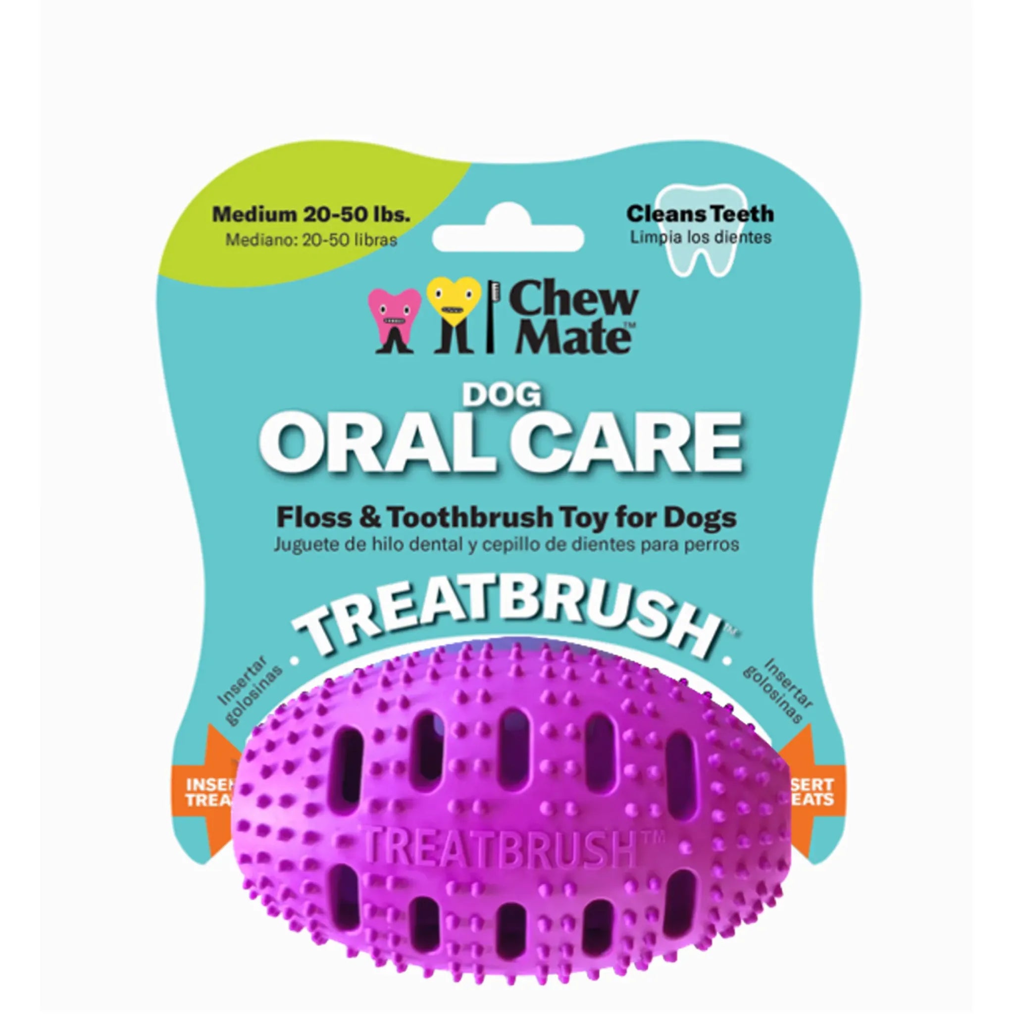 Natural Rubber Football Oral Care Toy | Dental Chew for Dogs | Chewmate