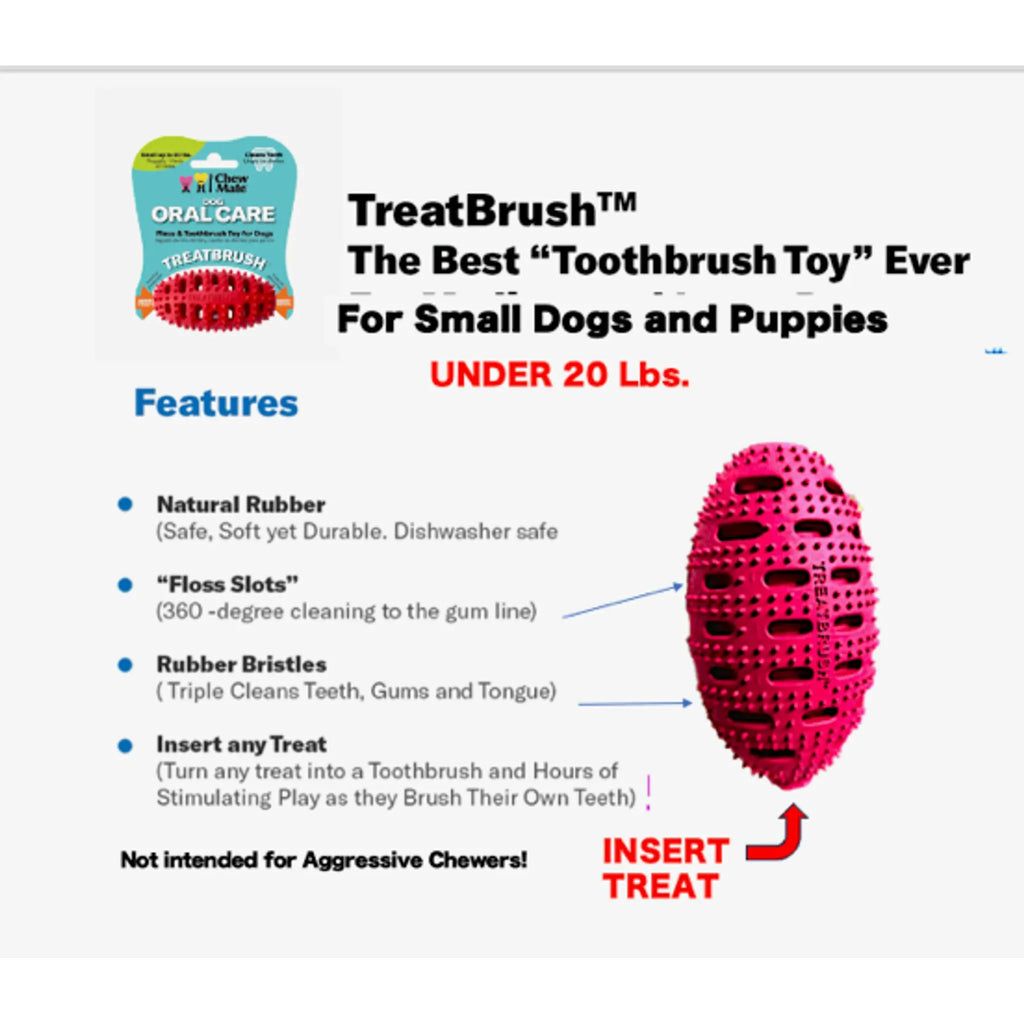 Natural Rubber Football Oral Care Toy | Dental Chew for Small Dogs & Puppies | ChewMate