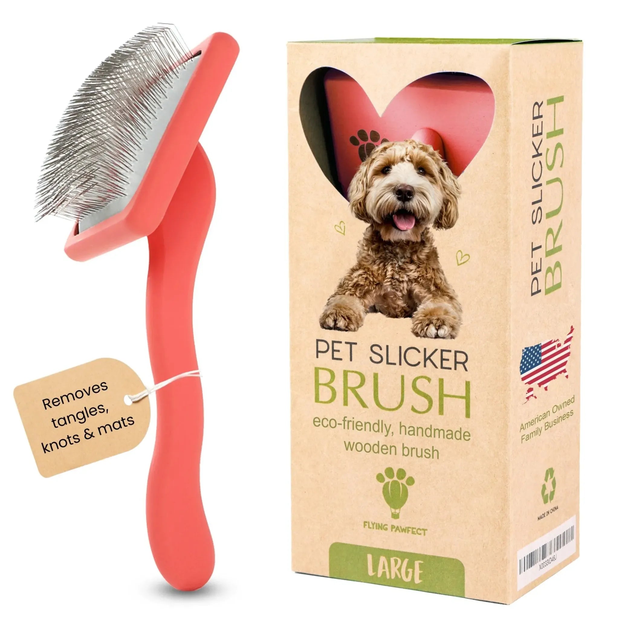 Eco‑Friendly Flat Slicker Brush | Flying Pawfect