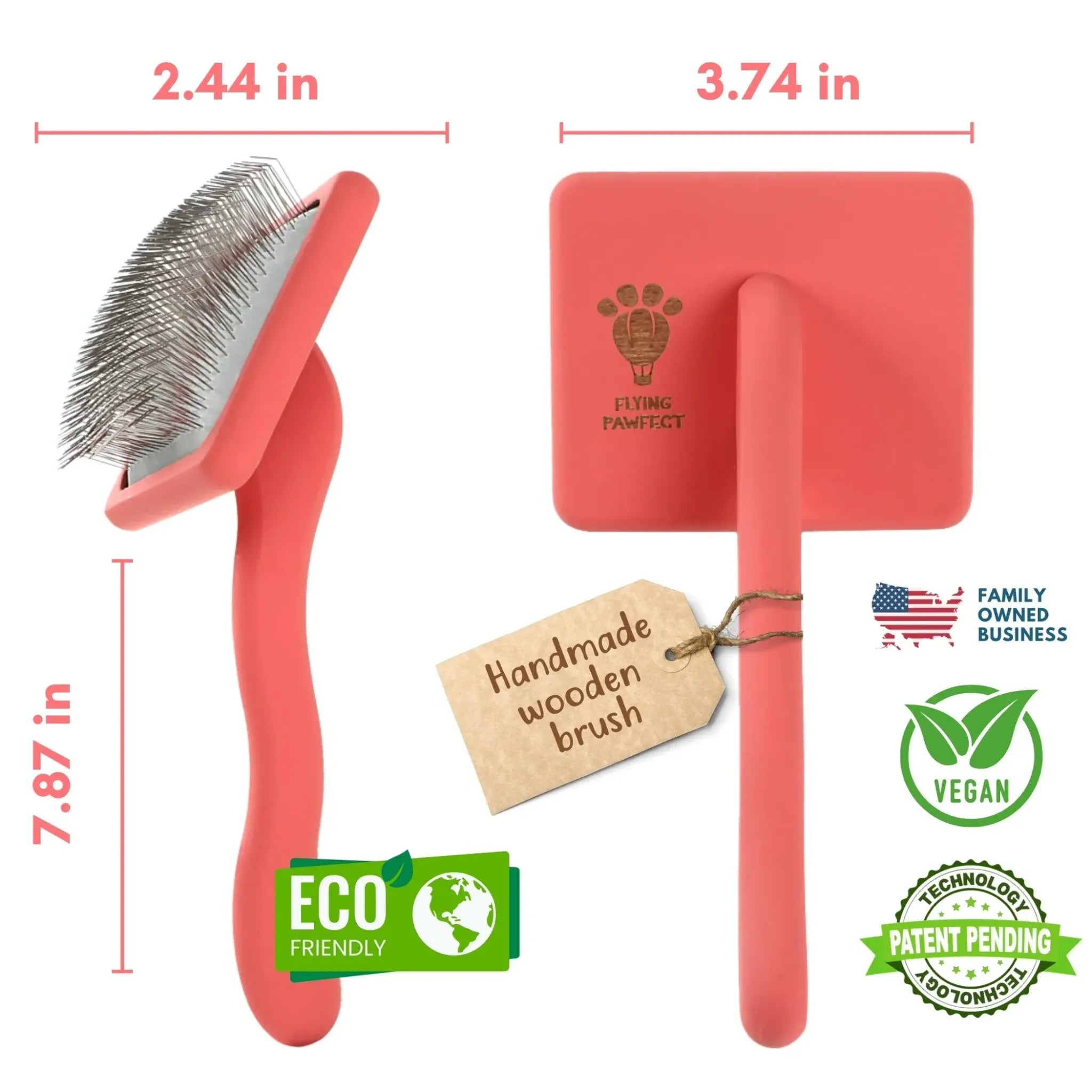 Eco‑Friendly Flat Slicker Brush | Flying Pawfect