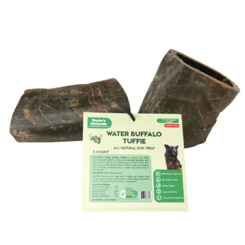 Water Buffalo Horn Tuffie – 100% Natural, Long‑Lasting Dog Chews (2 Count) | Rozie’s Pet Supply