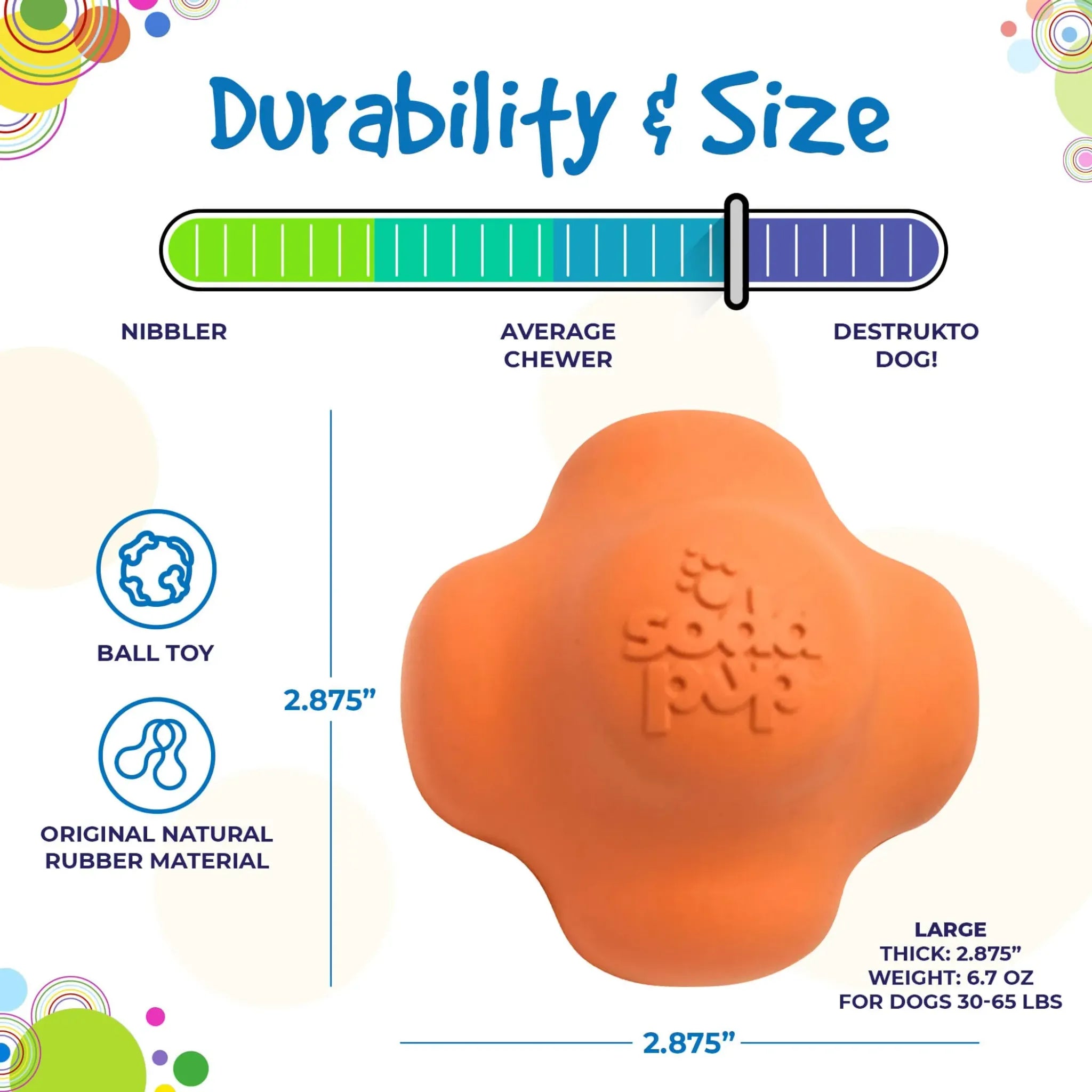 Crazy Bounce Ultra Durable Rubber Chew & Retrieving Toy | SodaPup