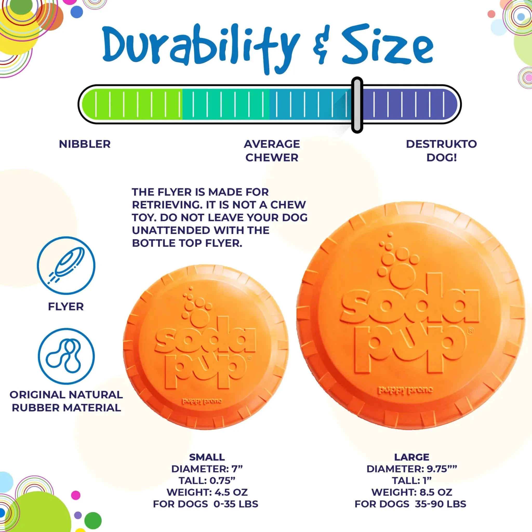 Bottle Top Flyer – Durable Rubber Retrieving Frisbee | SodaPup