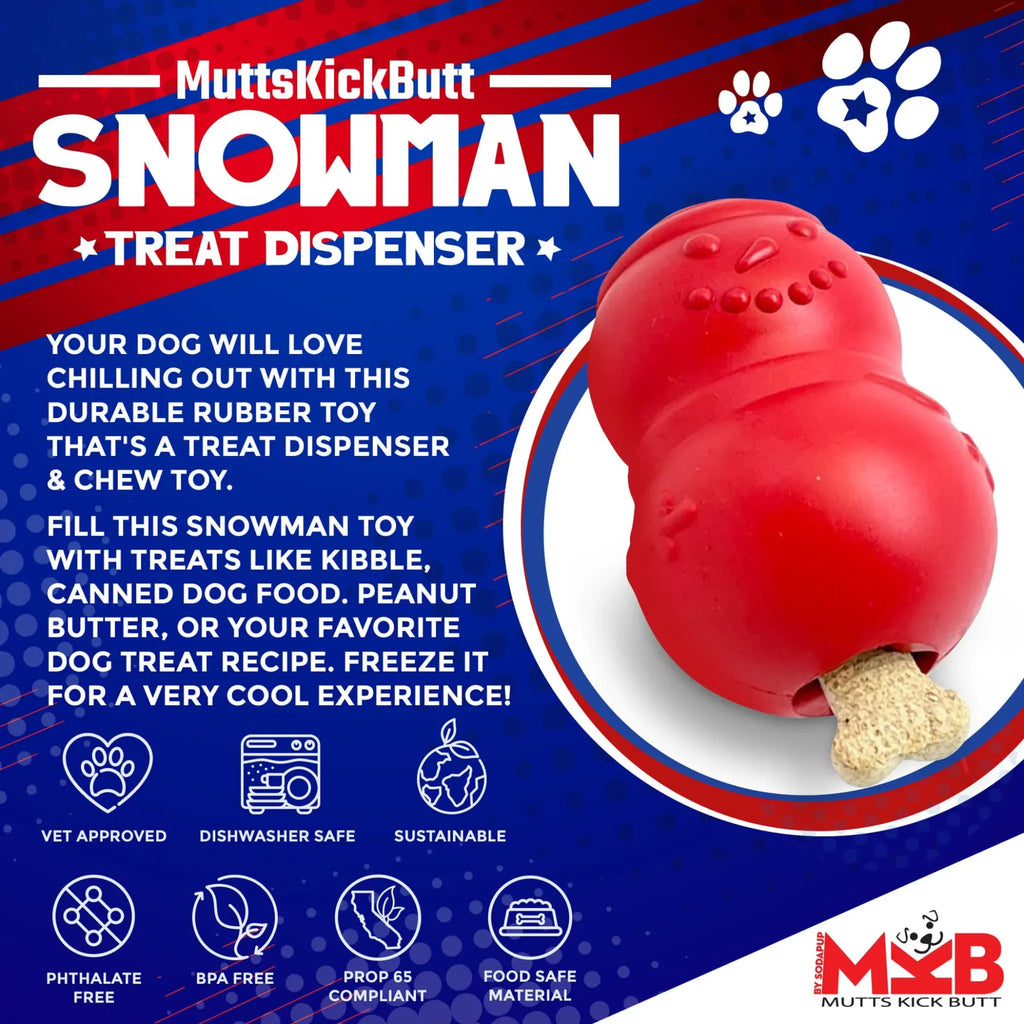 Snowman Dog Toy | Durable Winter Chew & Treat Dispenser | SodaPup