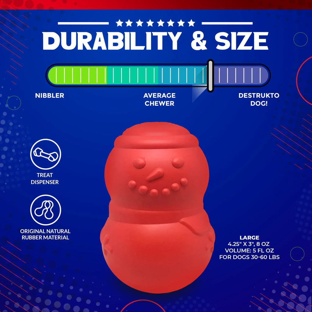 Snowman Dog Toy | Durable Winter Chew & Treat Dispenser | SodaPup