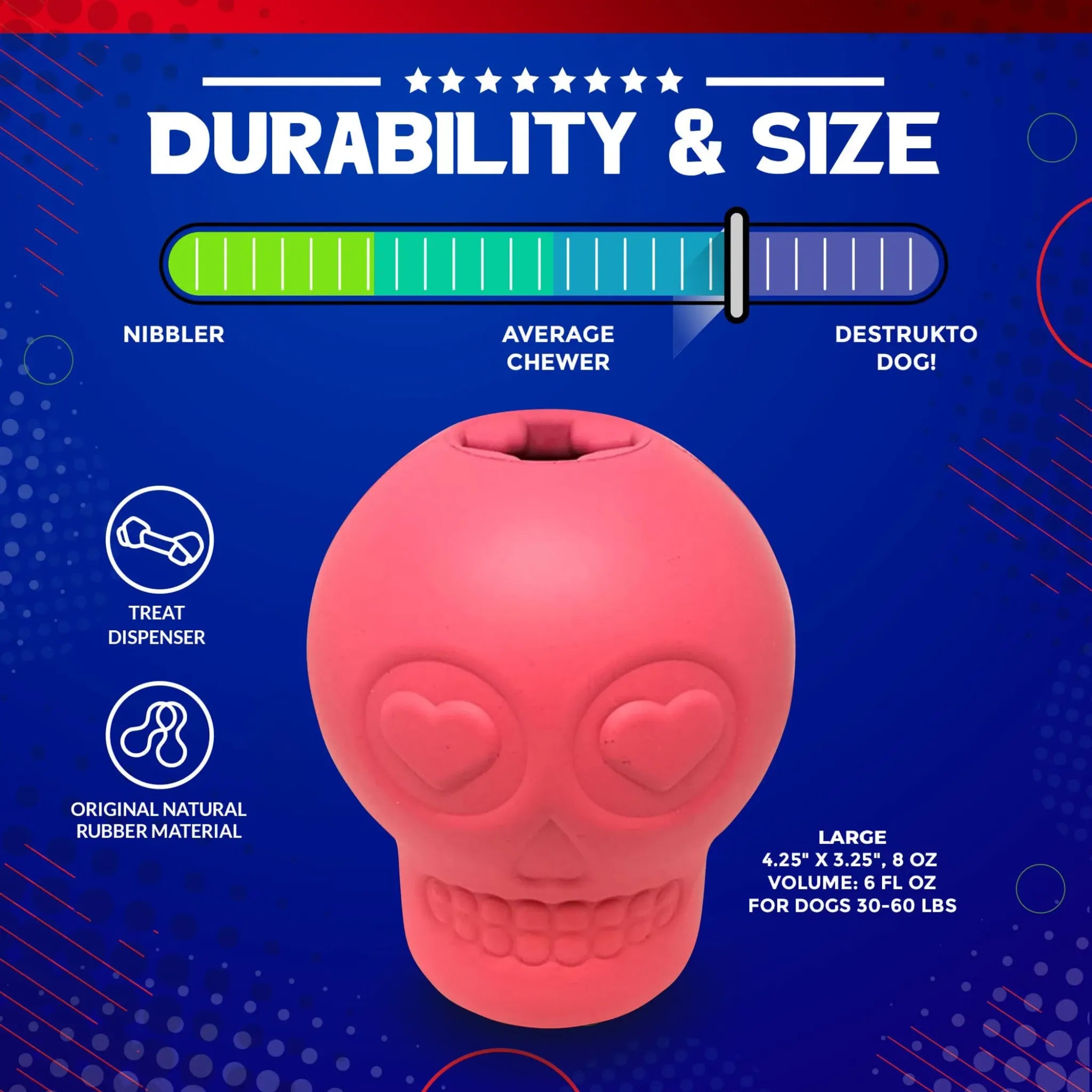Sugar Skull Dog Chew Toy & Treat Dispenser | SodaPup