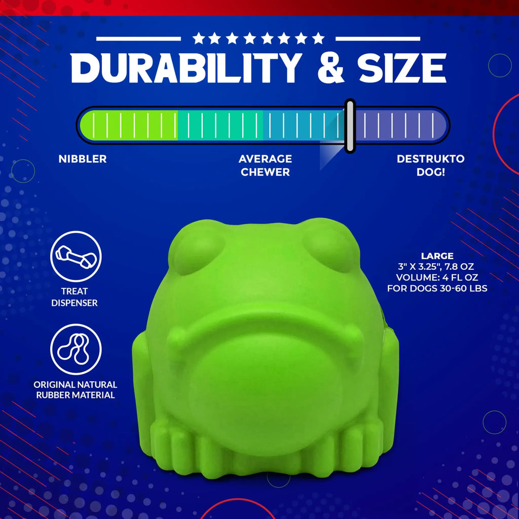Bull Frog Dog Chew Toy & Treat Dispenser | SodaPup