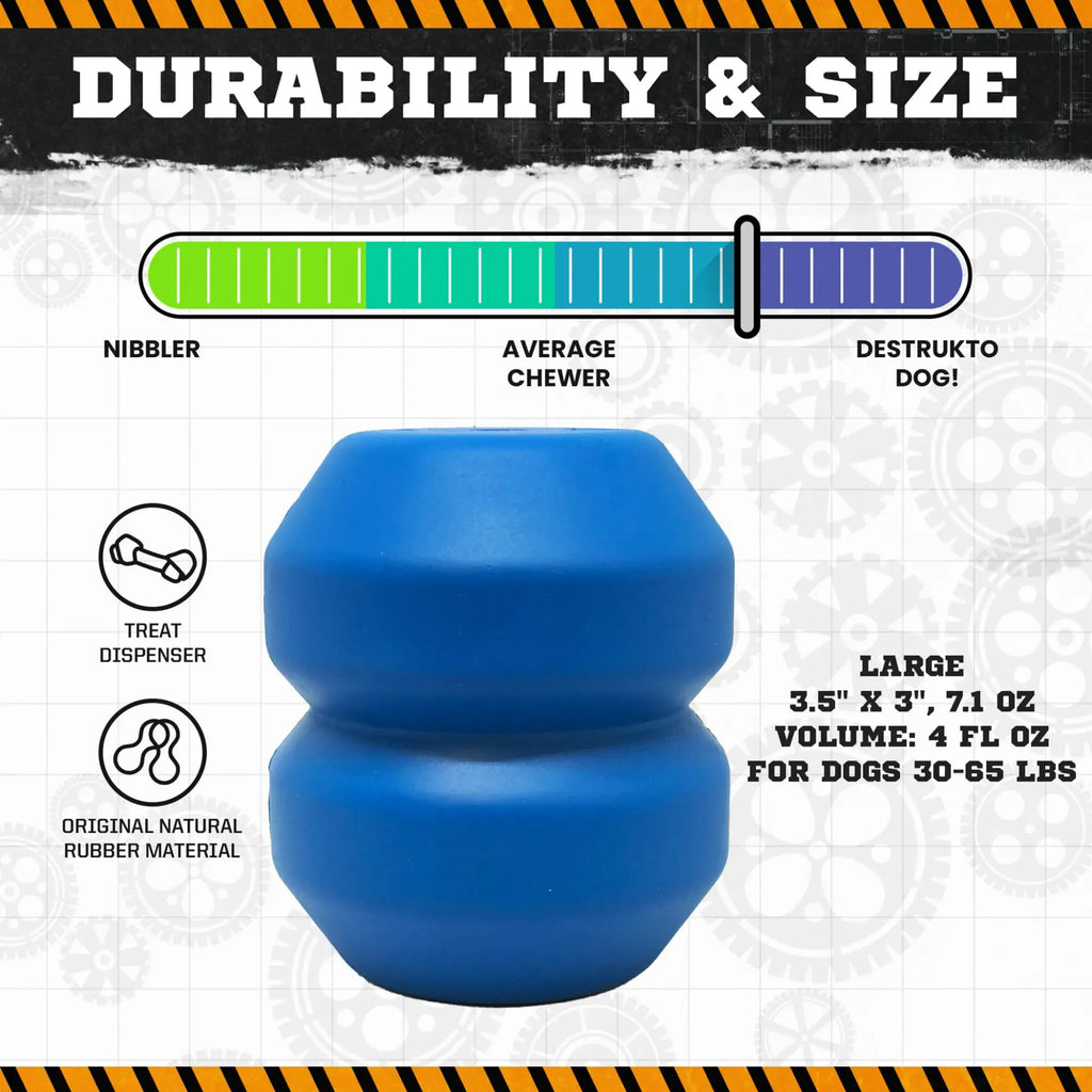 Double Trouble Dog Chew Toy & Dual‑Chamber Treat Dispenser | SodaPup